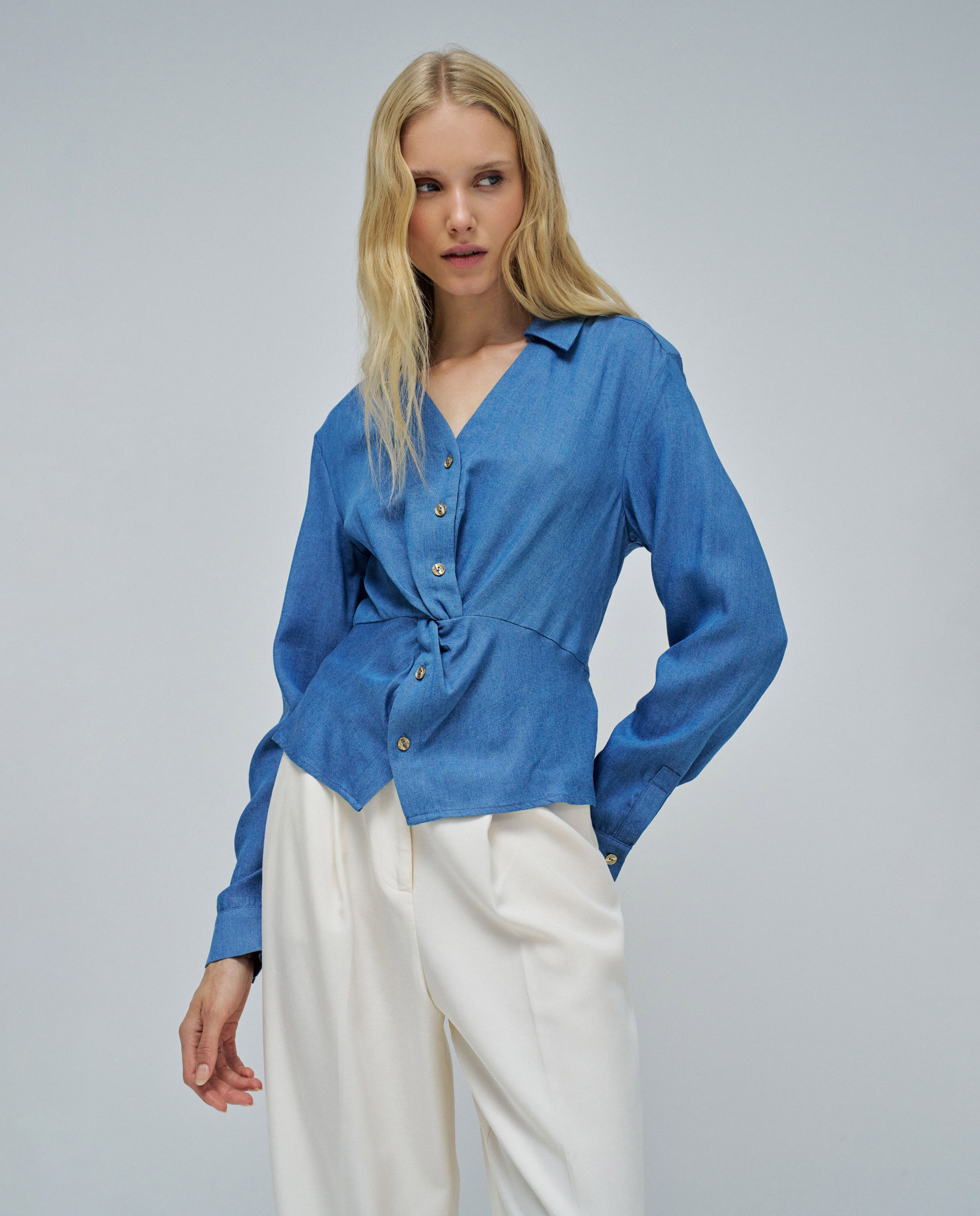 Blusa de mujer en lightdenim - Salsa Jeans - Azul denim Azul denim-1