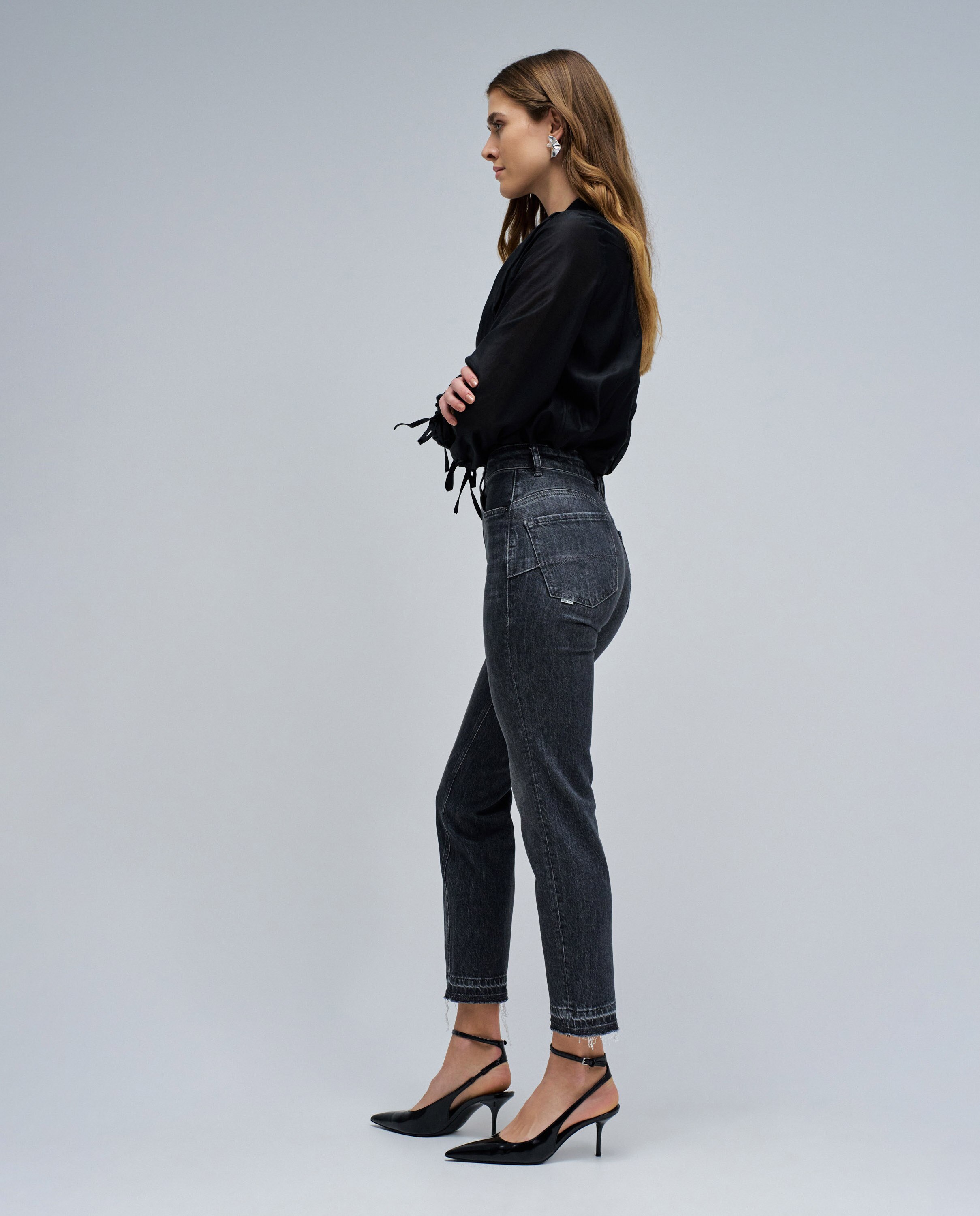 Vaqueros de mujer faith push in cropped slim - Salsa Jeans - Negro Negro-2