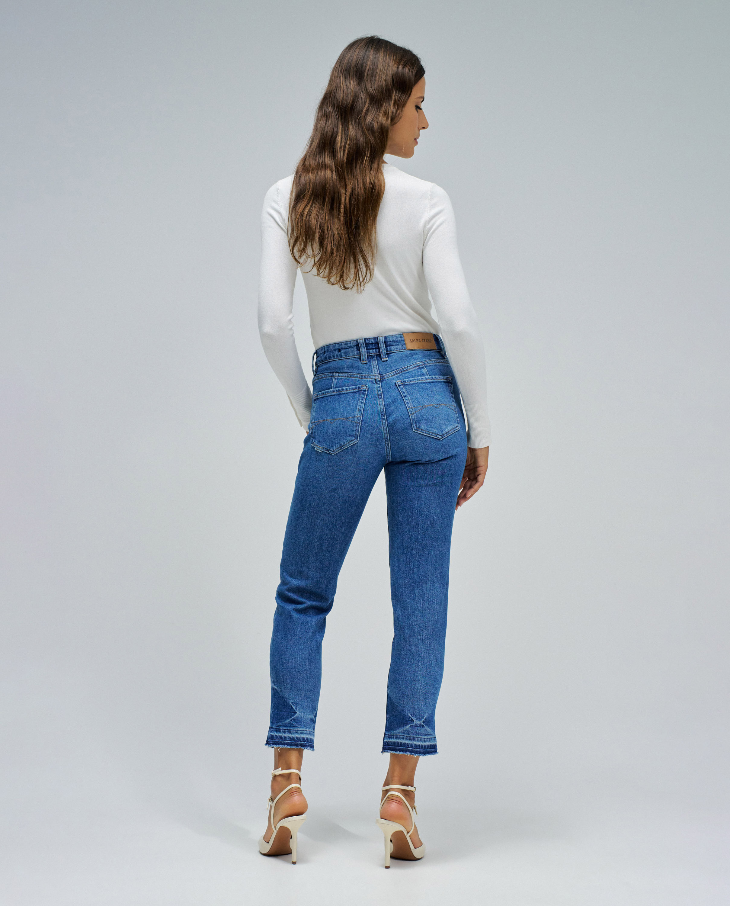 Vaqueros de mujer true cropped slim - Salsa Jeans - Azul Azul-3