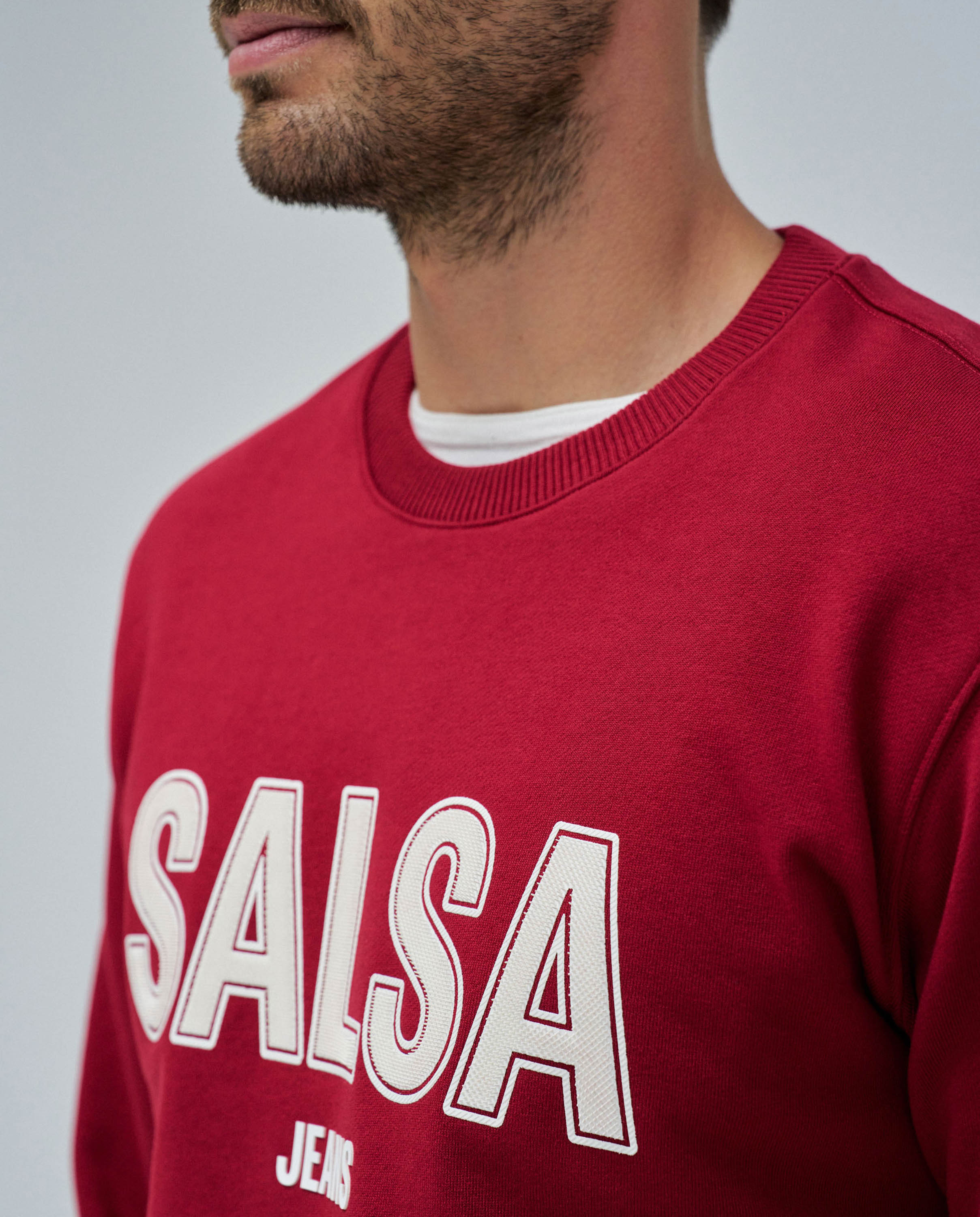 Sudadera de hombre con logo - Salsa Jeans - Rojo Rojo-4