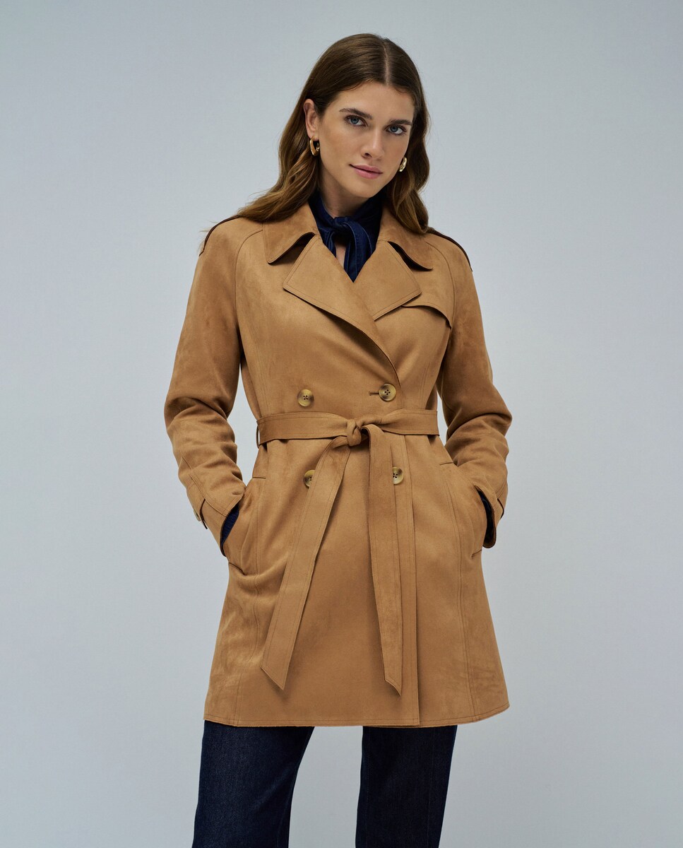 Abrigo de mujer trench de ante · Salsa Jeans · El Corte Inglés