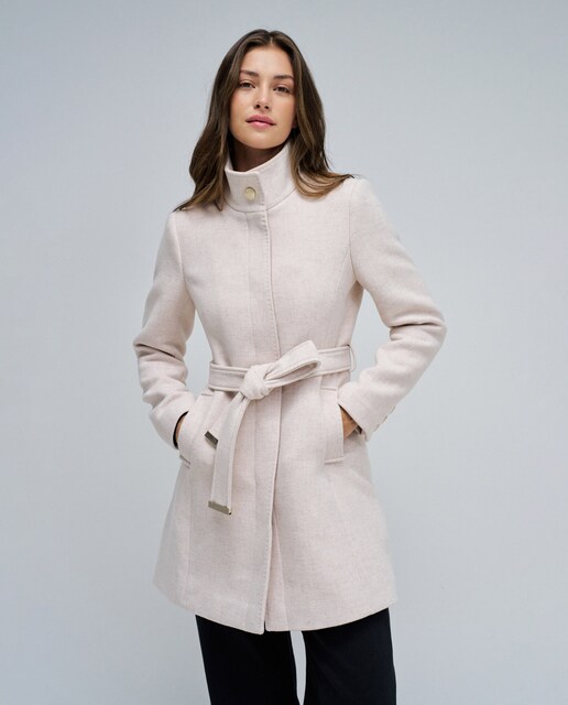 Abrigo de mujer de paño grace con cinturón