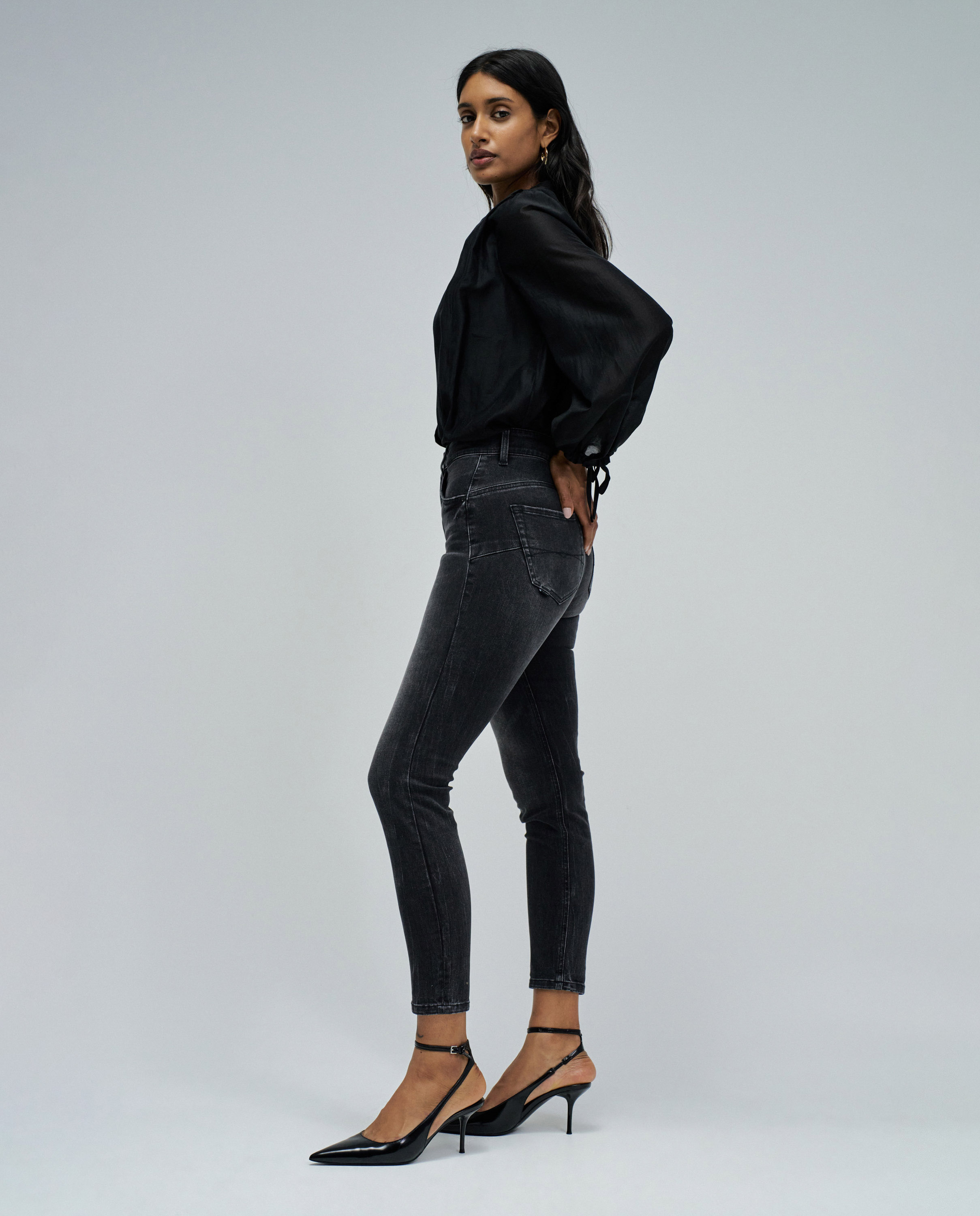 Vaqueros de mujer faith cropped skinny - Salsa Jeans - Negro Negro-2
