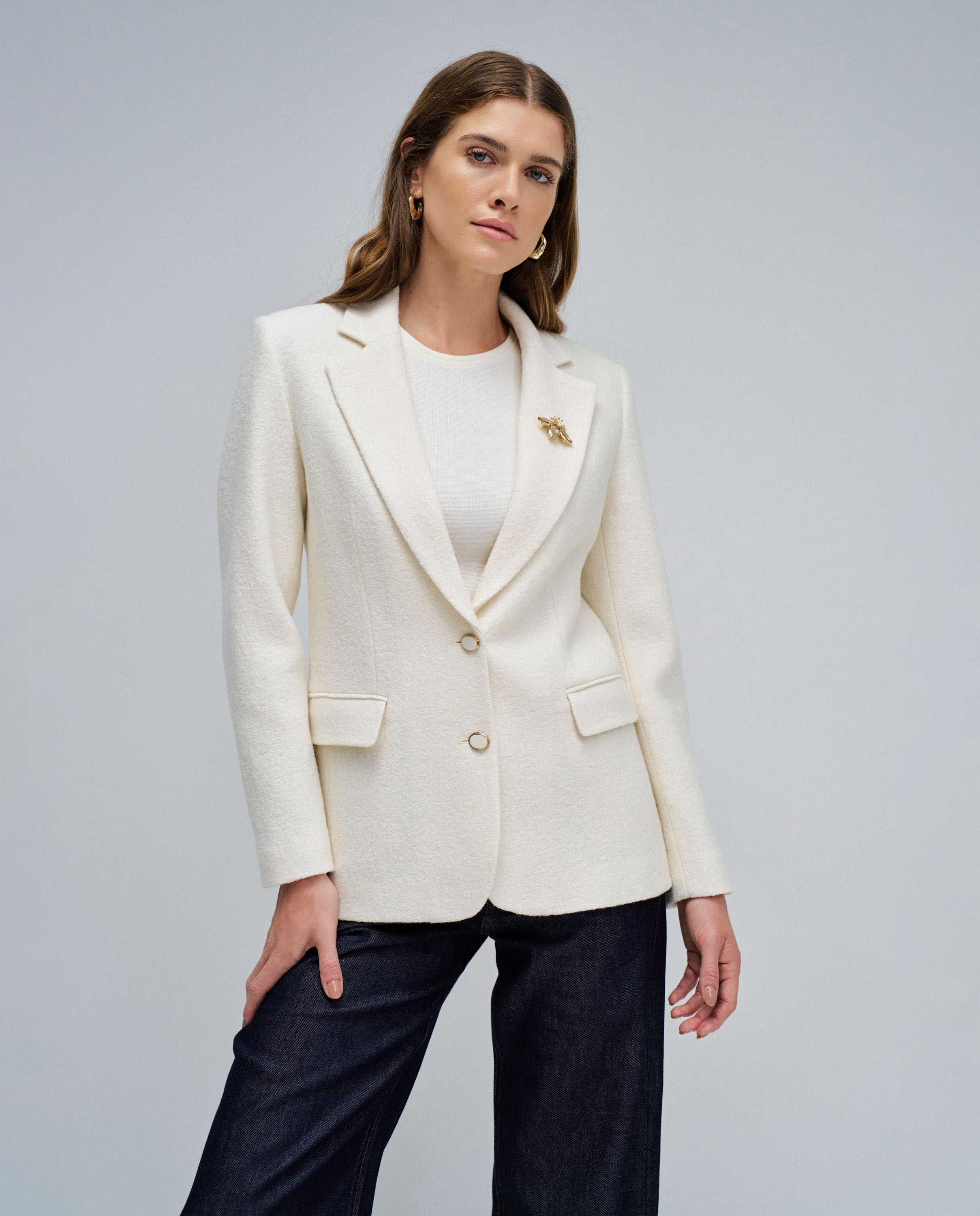 Americana de mujer texturizada de lana - Salsa Jeans - Natural Natural-1