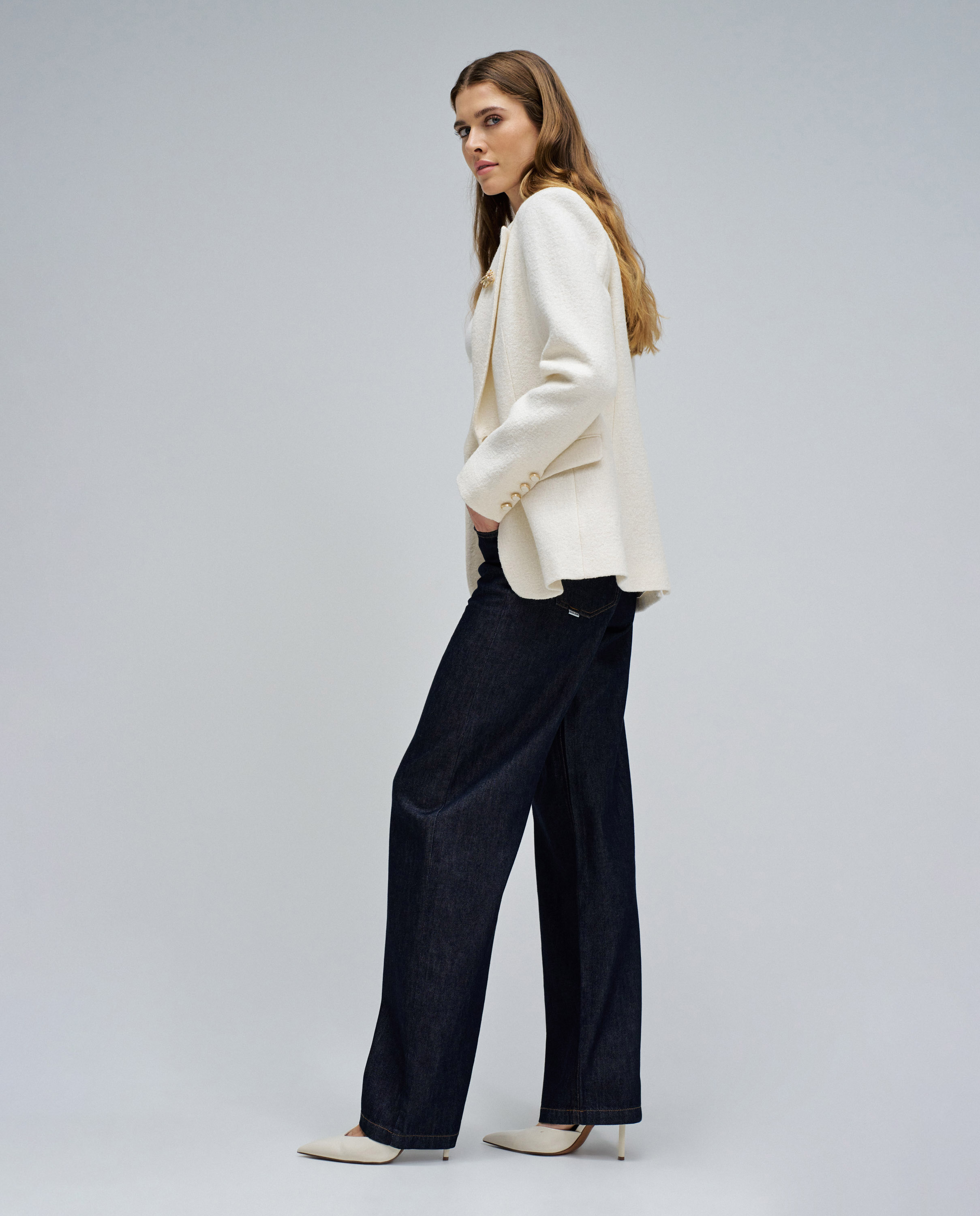 Americana de mujer texturizada de lana - Salsa Jeans - Natural Natural-2