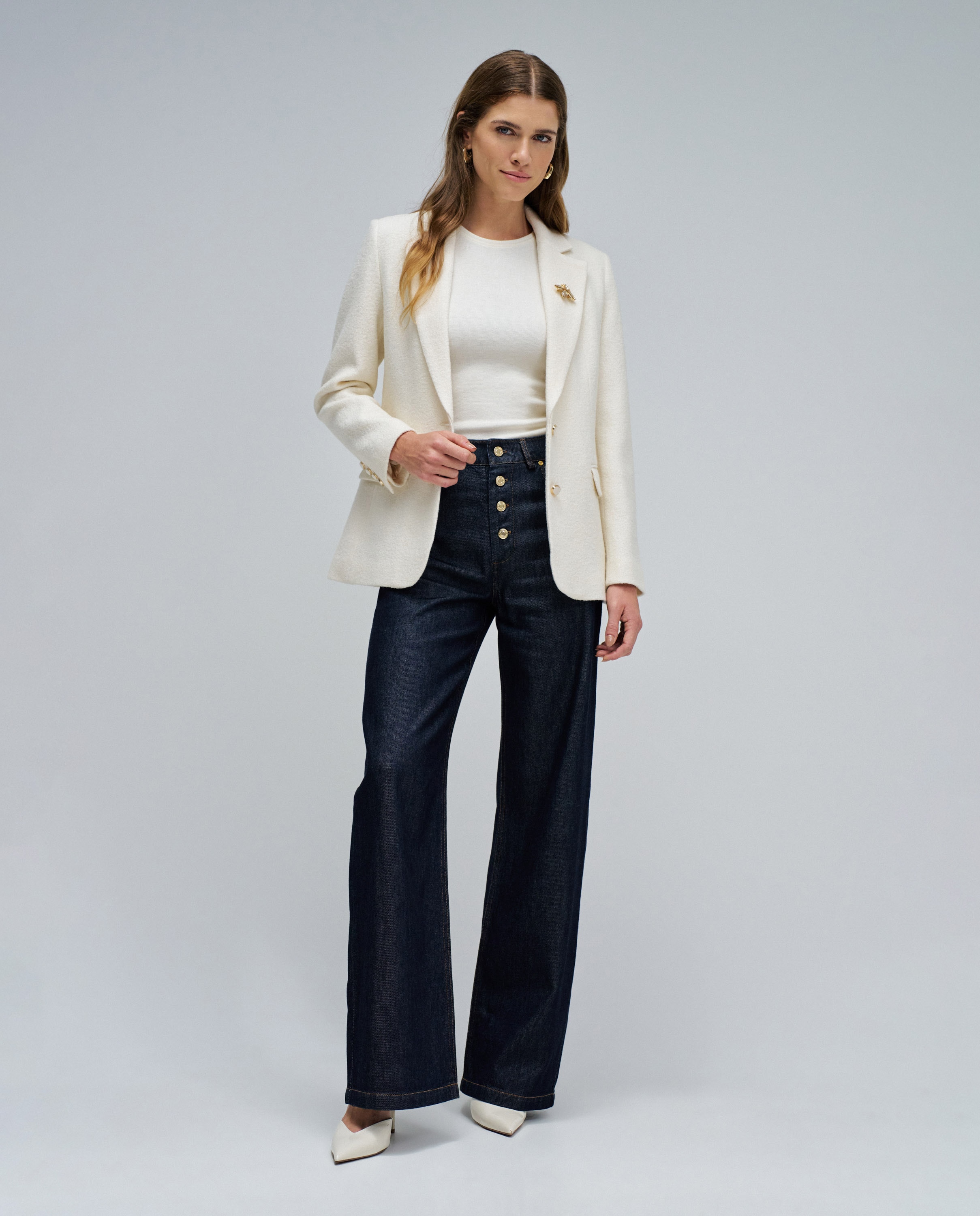 Americana de mujer texturizada de lana - Salsa Jeans - Natural Natural-5
