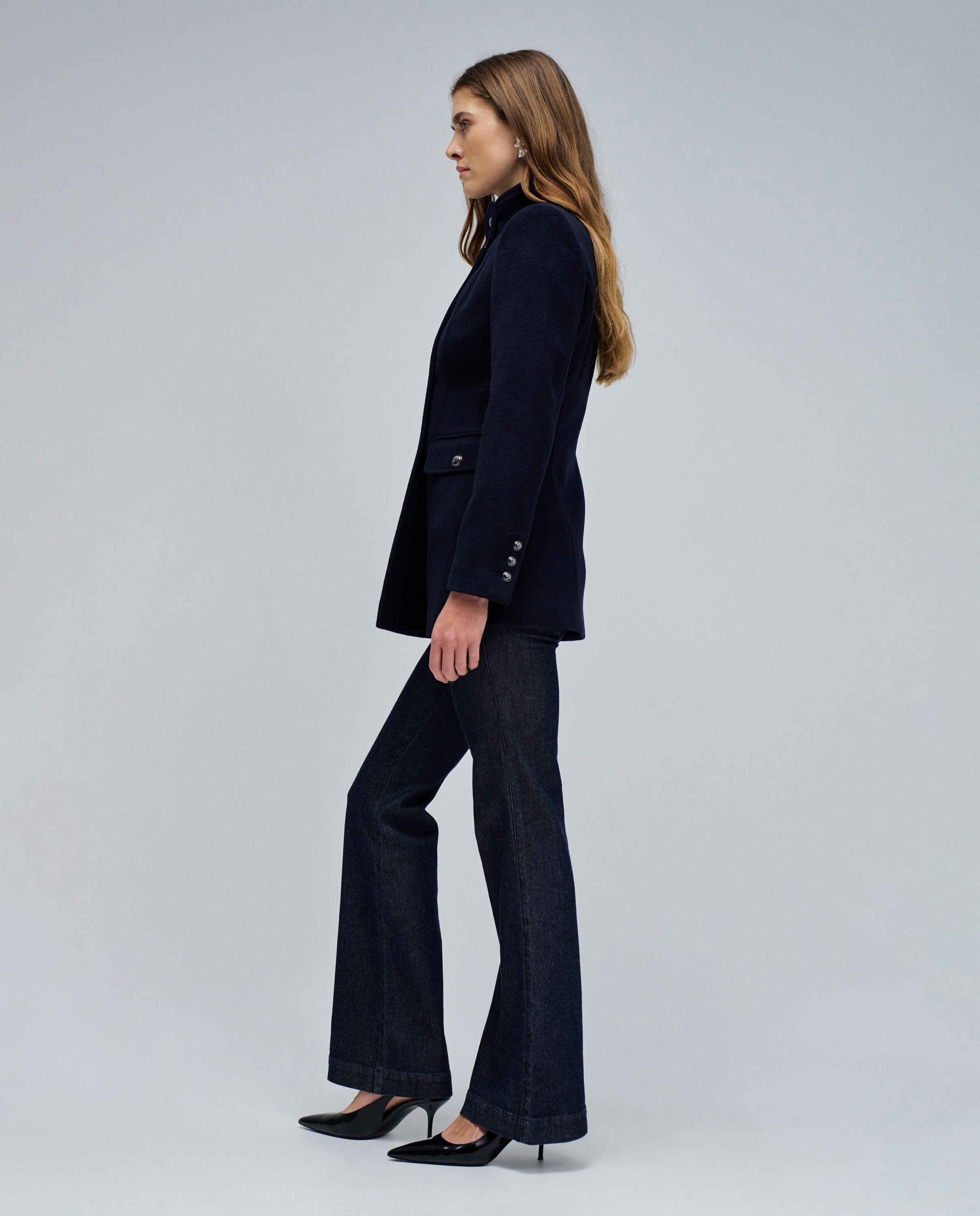 Abrigo de mujer de paño corto - Salsa Jeans - Azul marino Azul marino-2