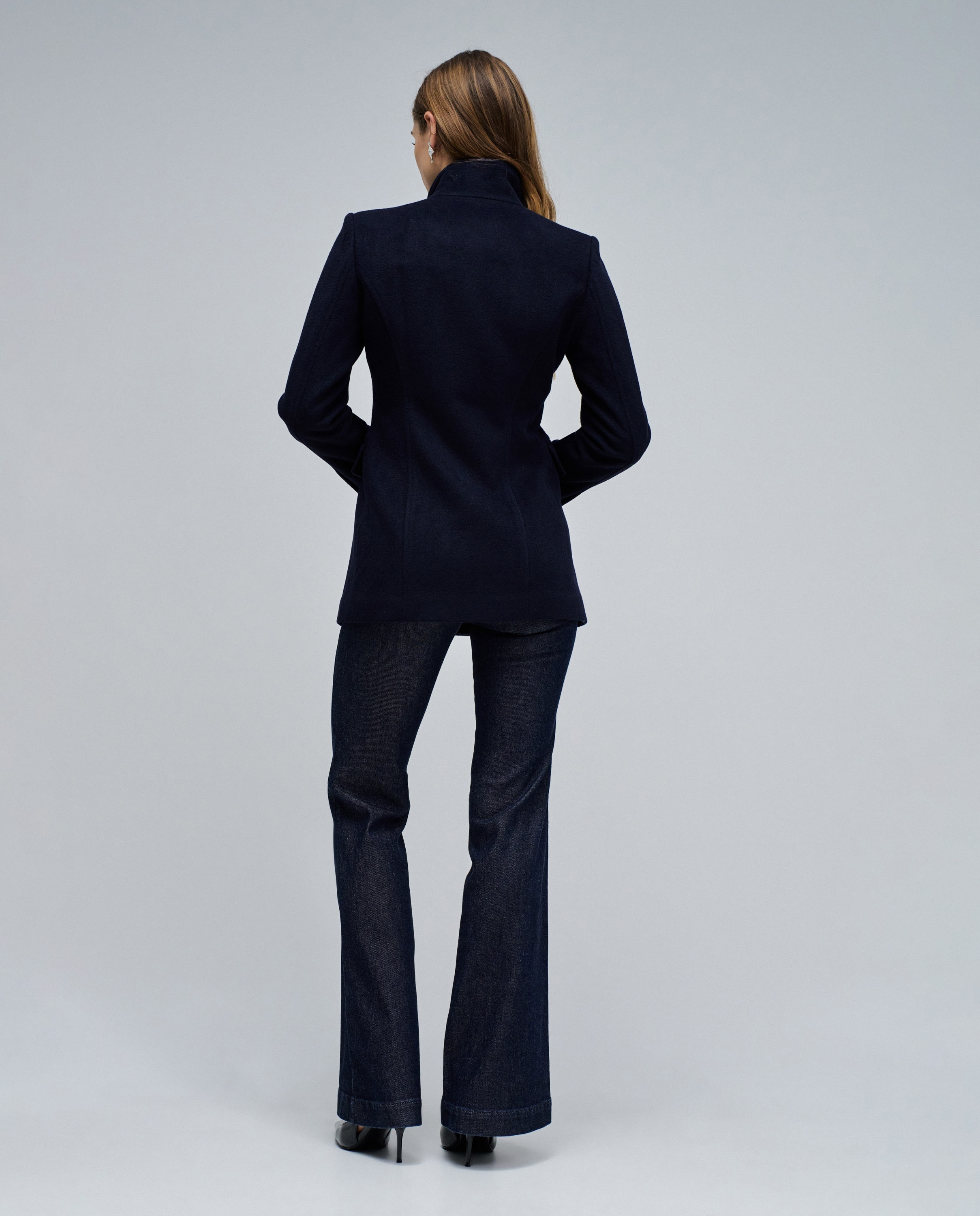 Abrigo de mujer de paño corto - Salsa Jeans - Azul marino Azul marino-3