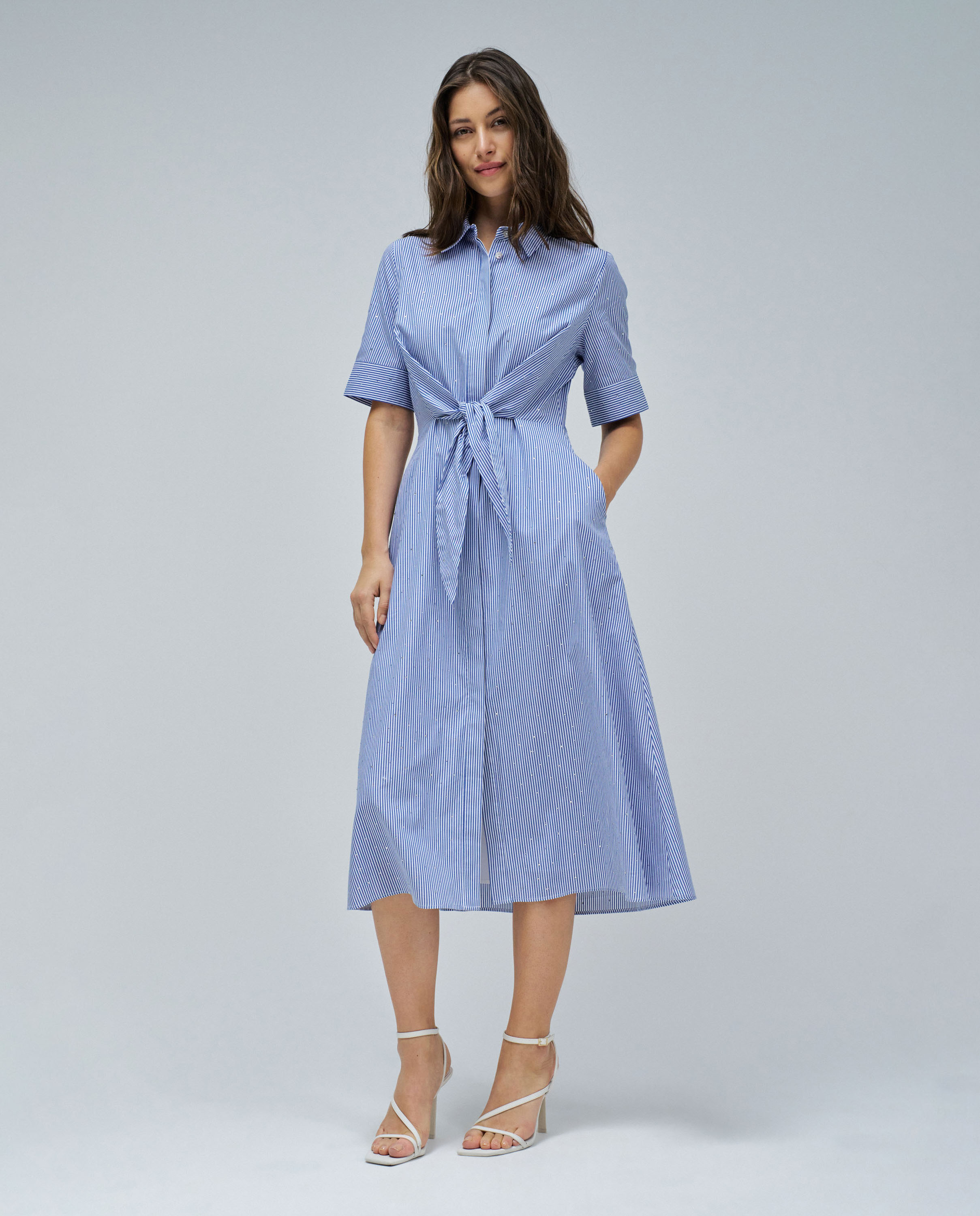 Vestido de mujer camisero - Salsa Jeans - Azul / Blanco Azul / Blanco-1