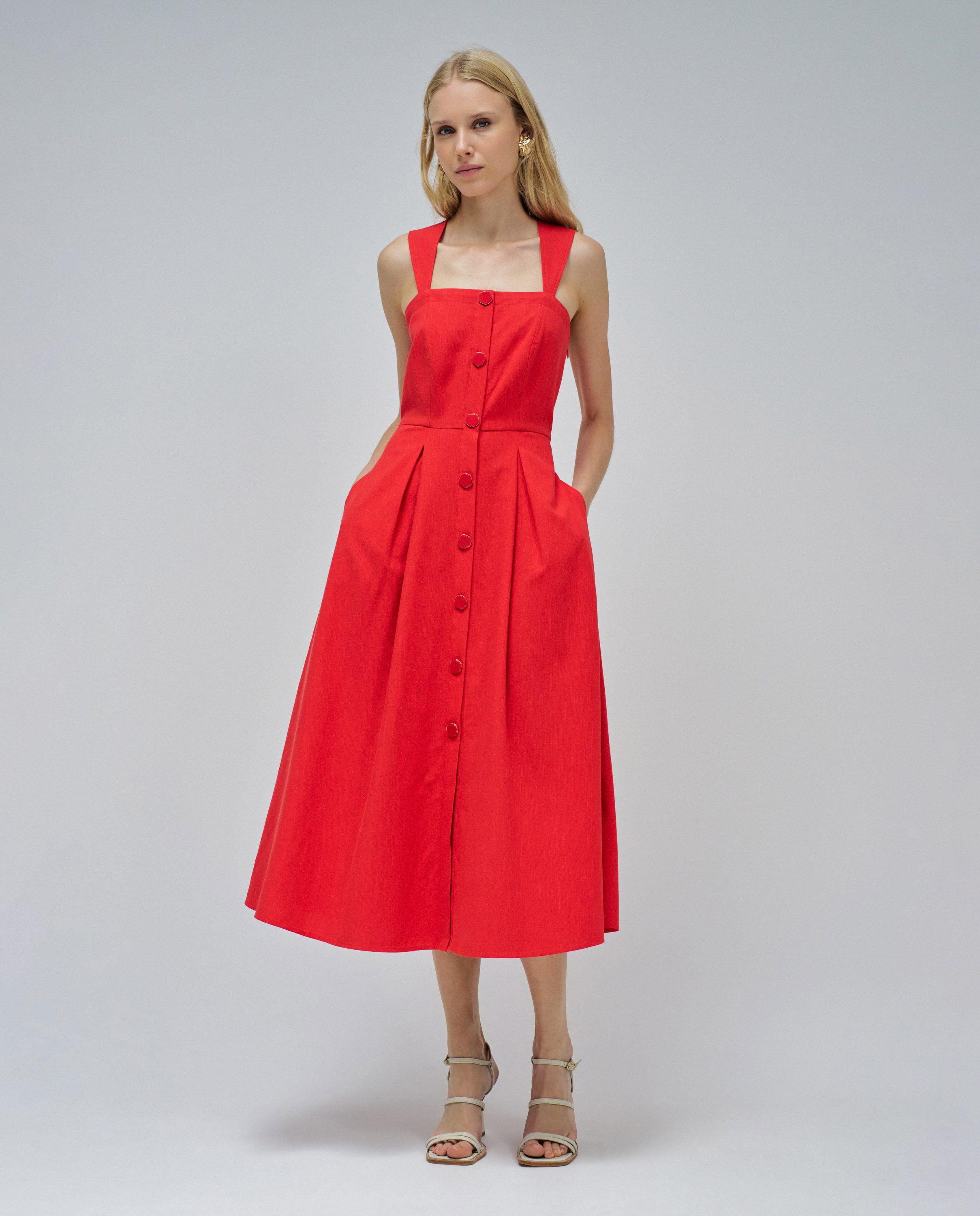 Salsa Jeans - Vestido de mujer midi con botones.