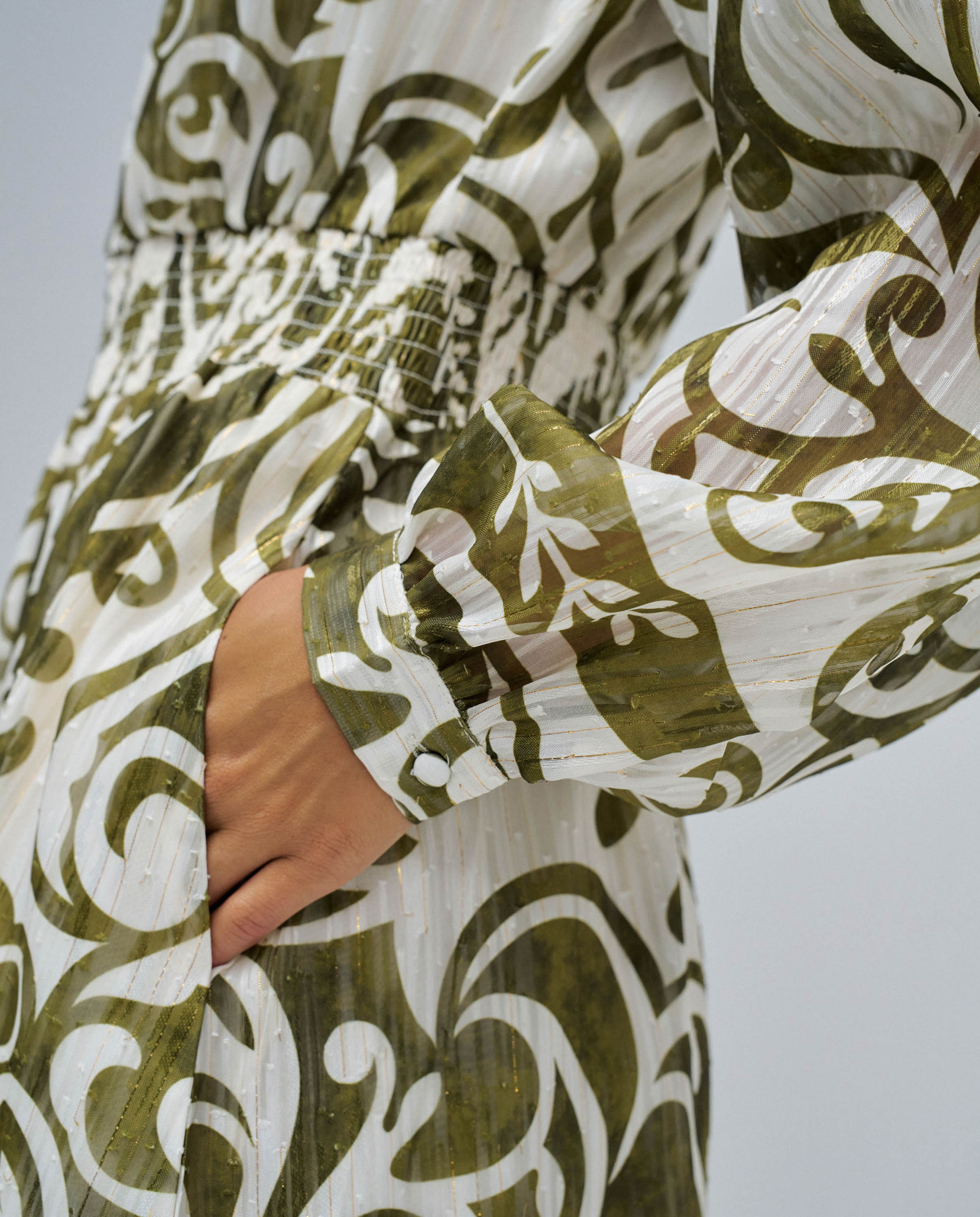 Vestido de mujer estampado corto - Salsa Jeans - Verde claro Verde claro-4