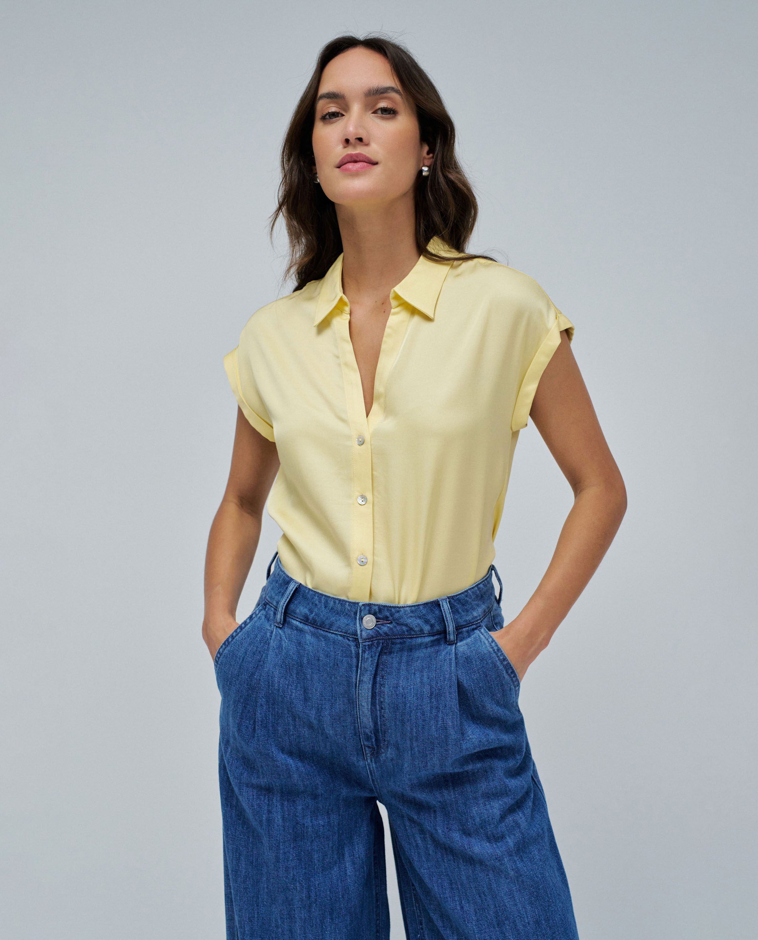 Blusa de mujer con estampado floral - Salsa Jeans - Amarillo Amarillo-1
