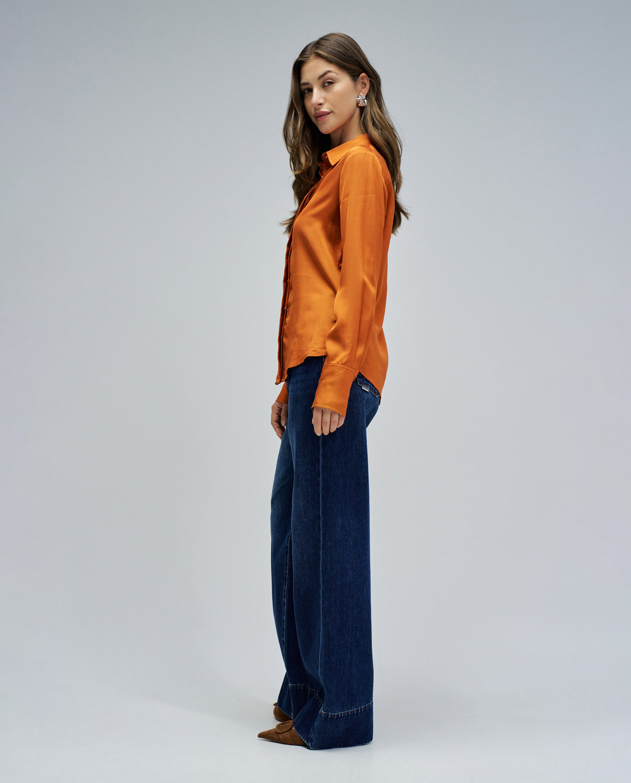Camisa de mujer con estampado - Salsa Jeans - Naranja Naranja-2