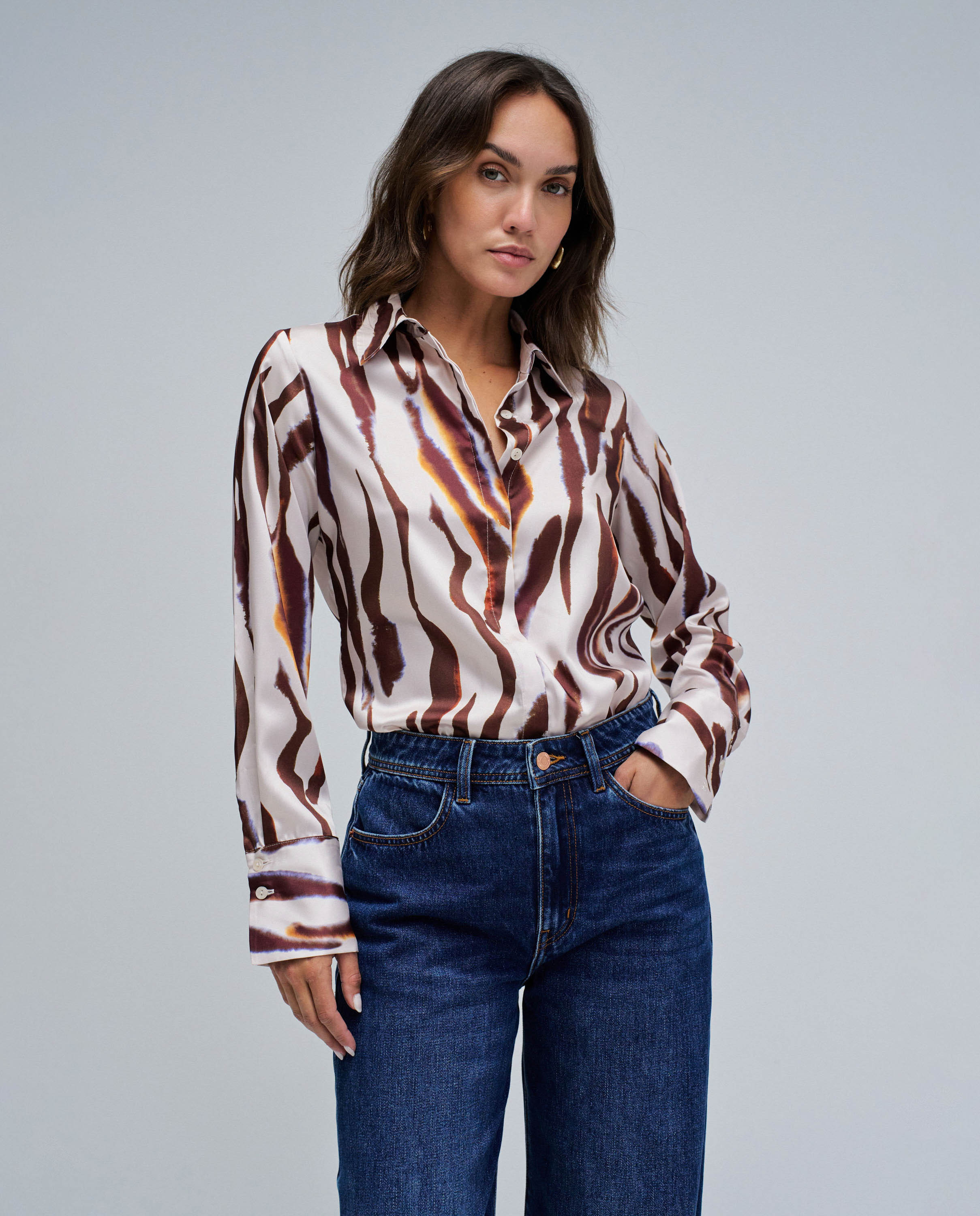 Camisa de mujer con estampado - Salsa Jeans - Camel Camel-1