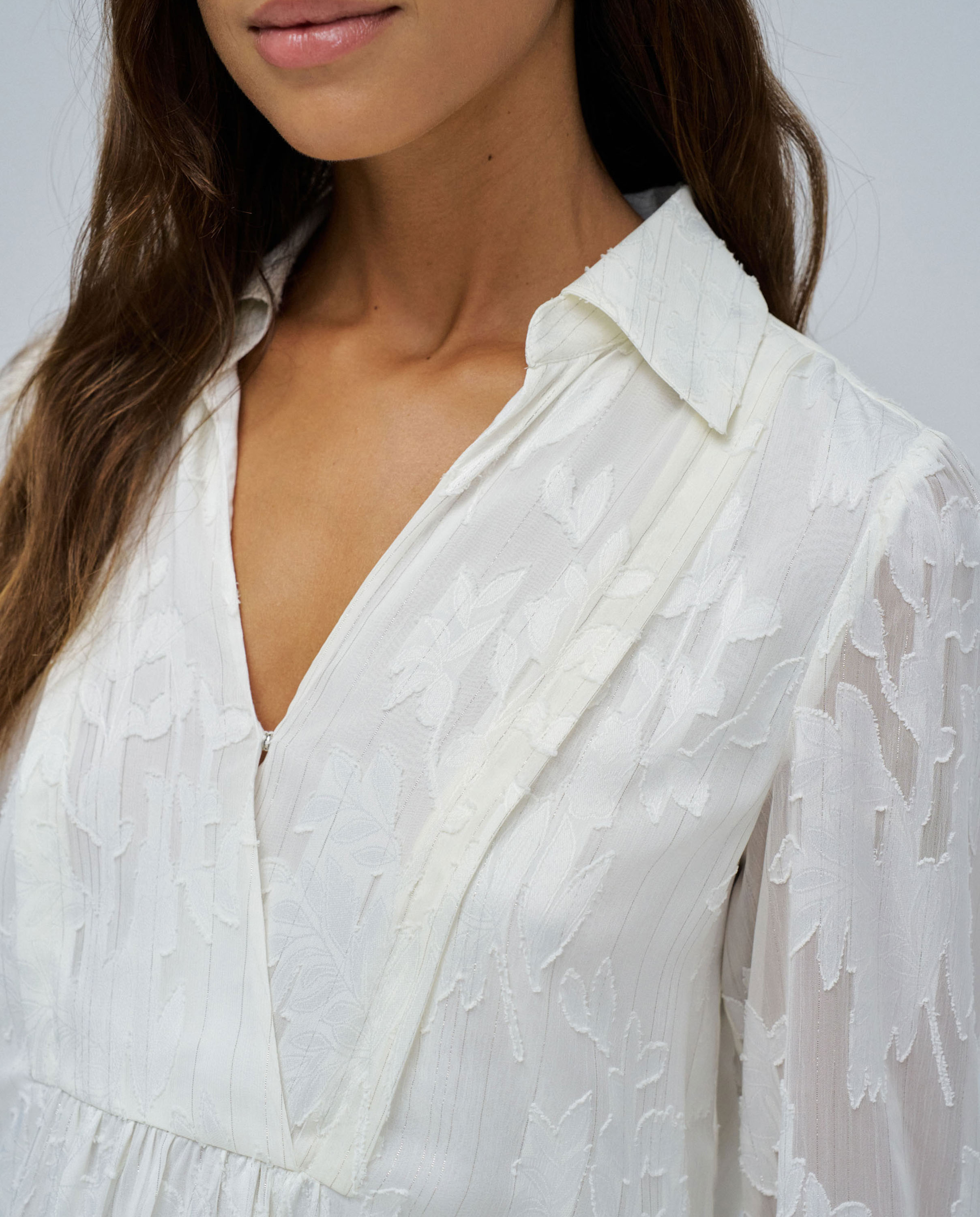Camisa de mujer satinada - Salsa Jeans - Crema Crema-4