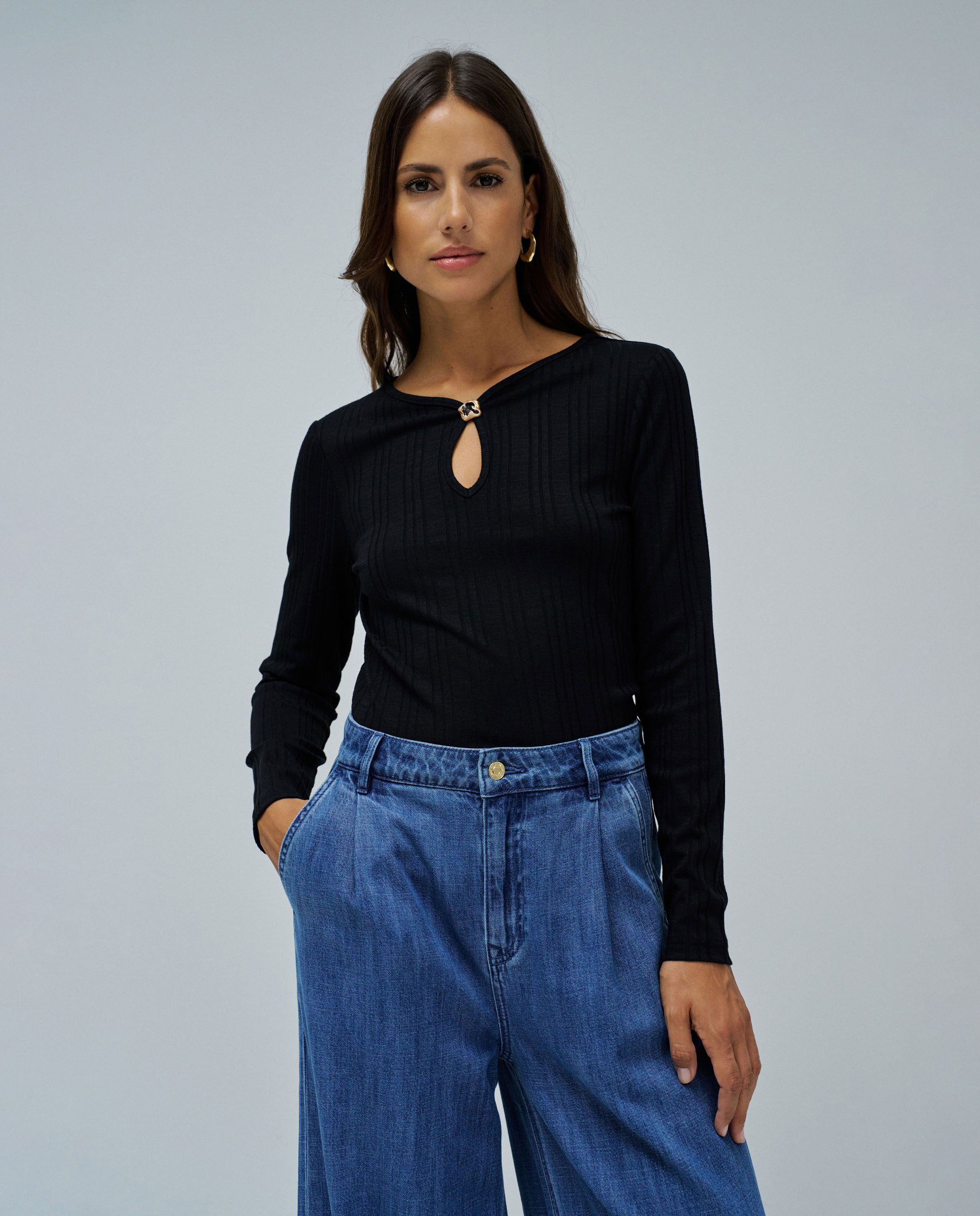 Salsa Jeans - Jersey de mujer de punto acanalado.