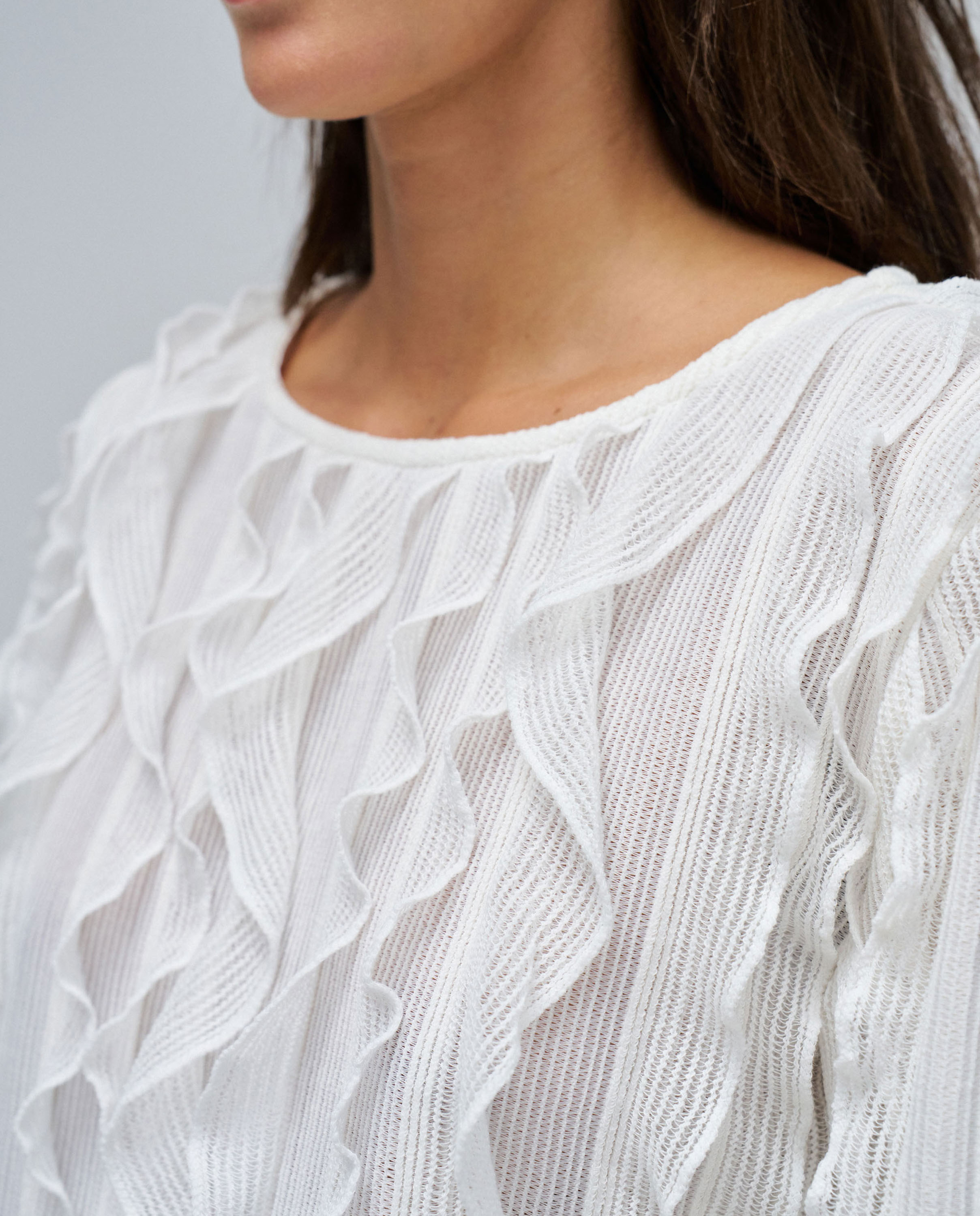 Imagen 4 de Blusa con volantes de mujer - Salsa Jeans - Crudo Crudo