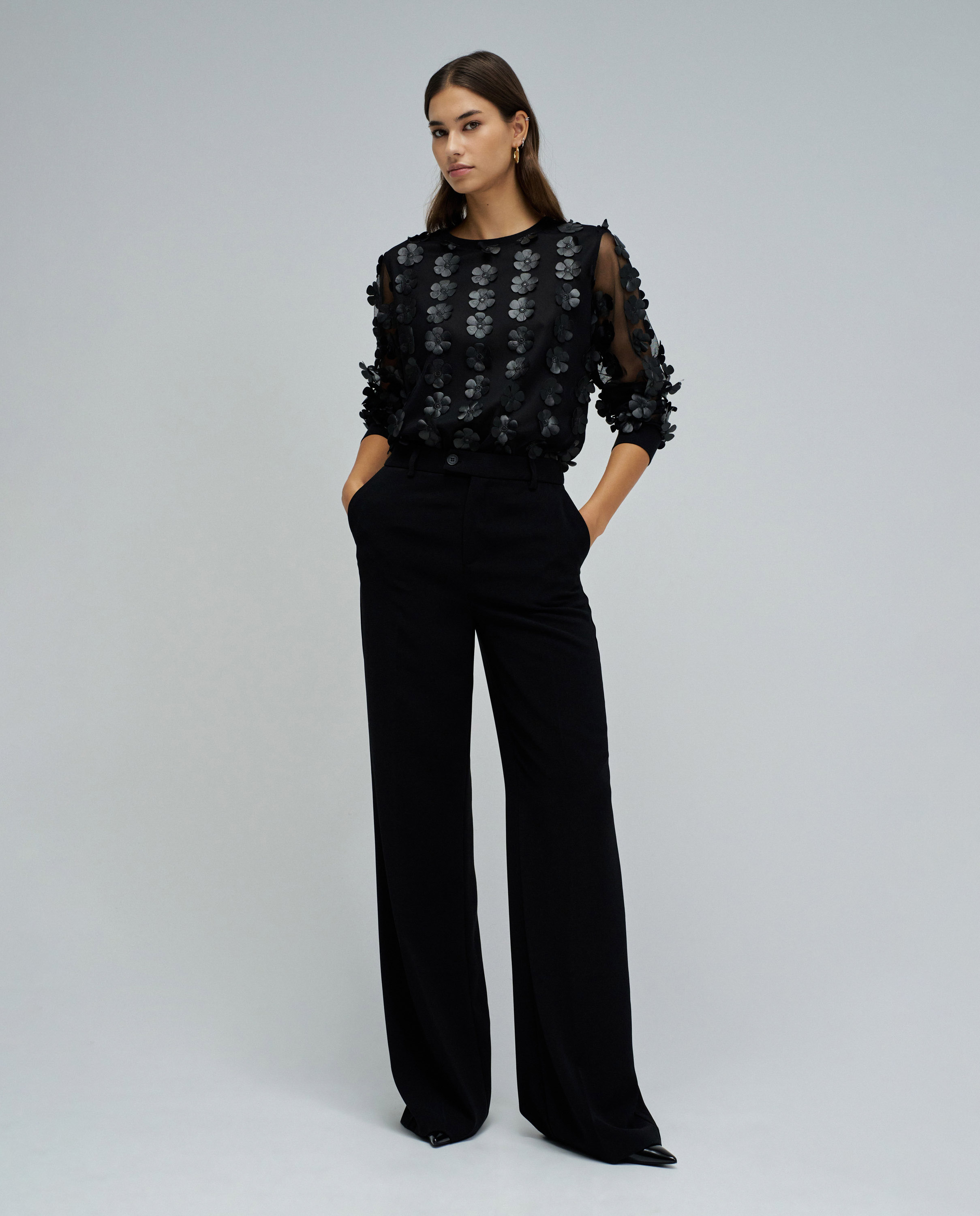 Camiseta de mujer con efecto tridimensional - Salsa Jeans - Negro Negro-5
