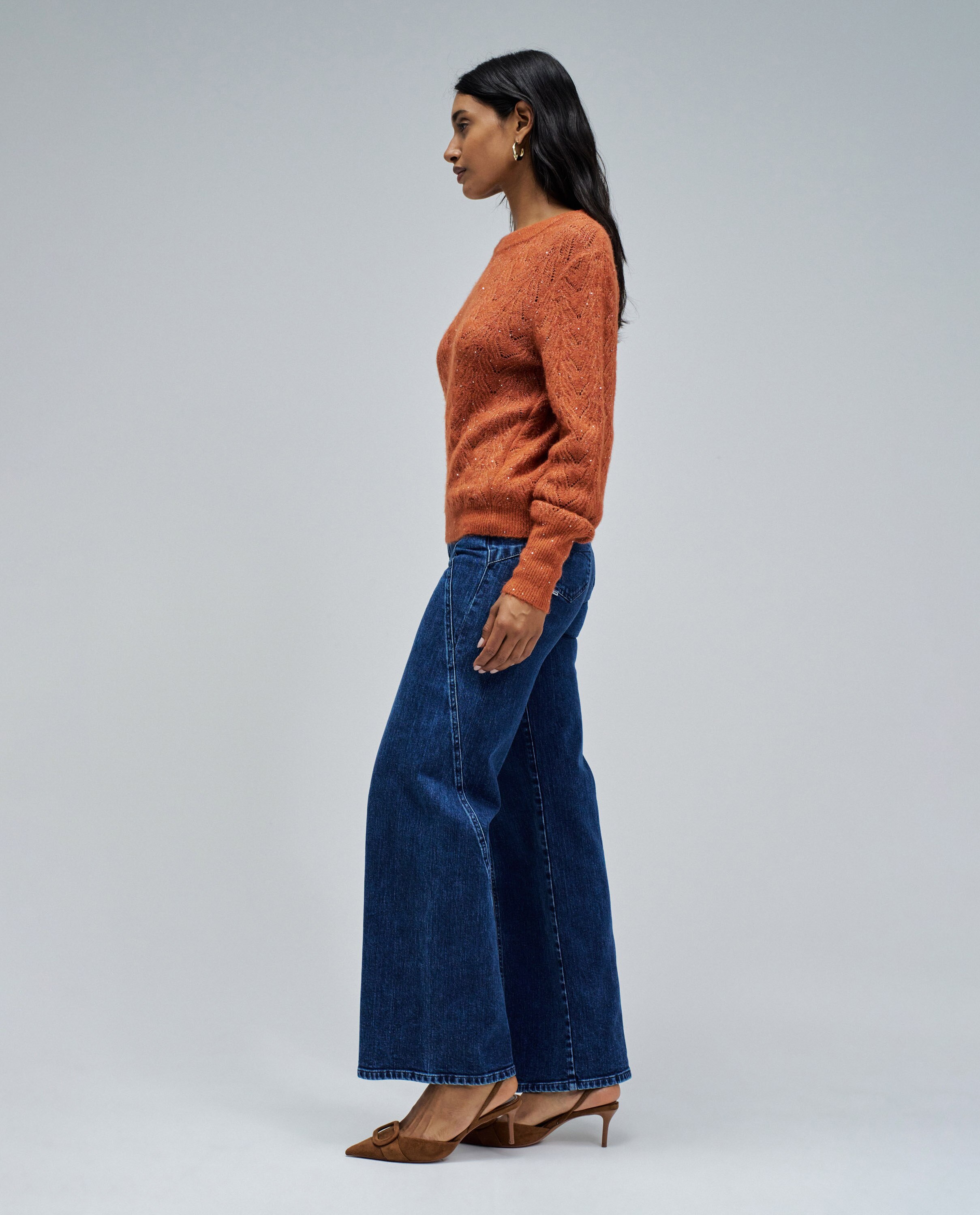 Jersey de mujer de lana y Otros materiales - Salsa Jeans - Naranja Naranja-2