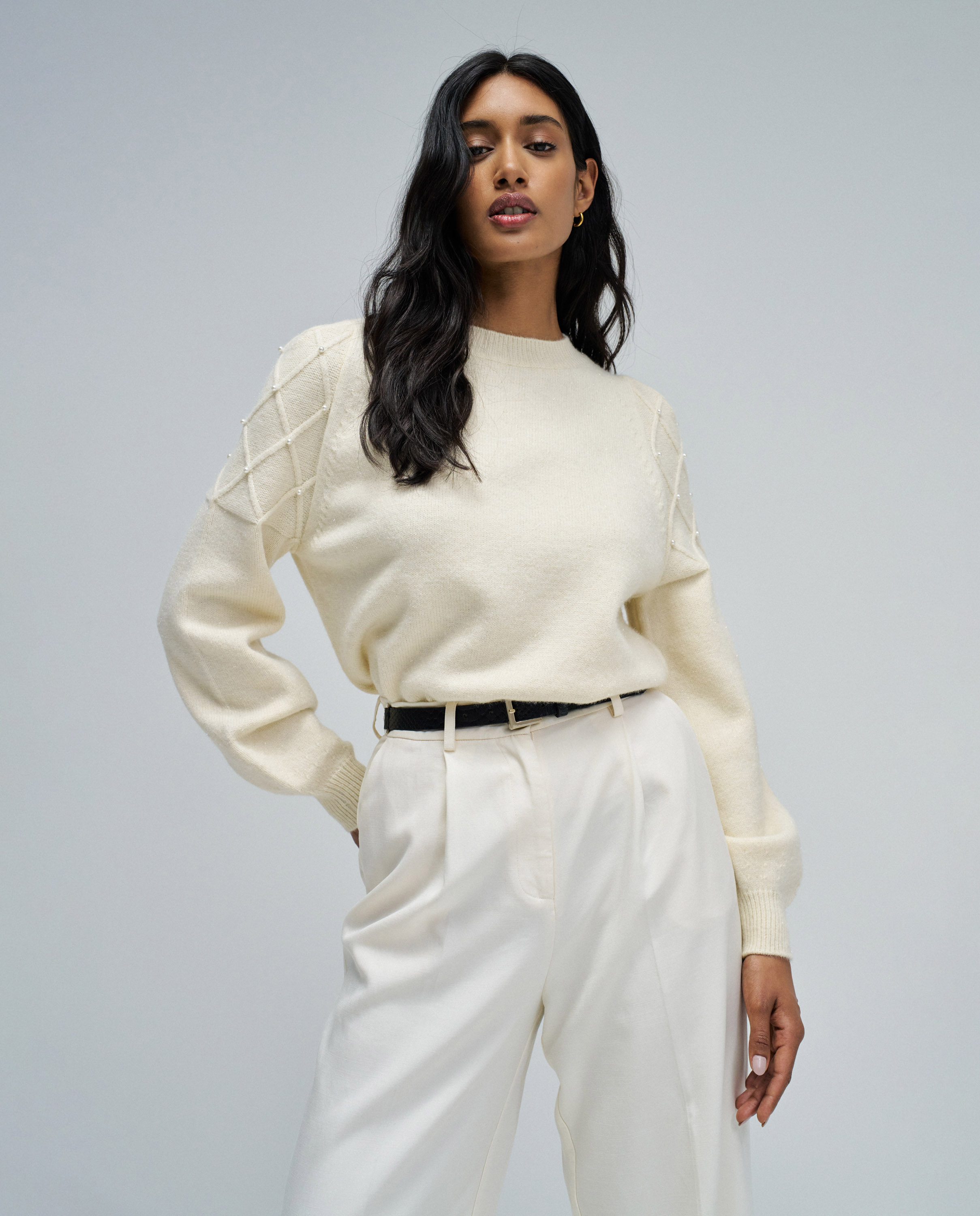 Salsa Jeans - Jersey de mujer de punto con perlas.