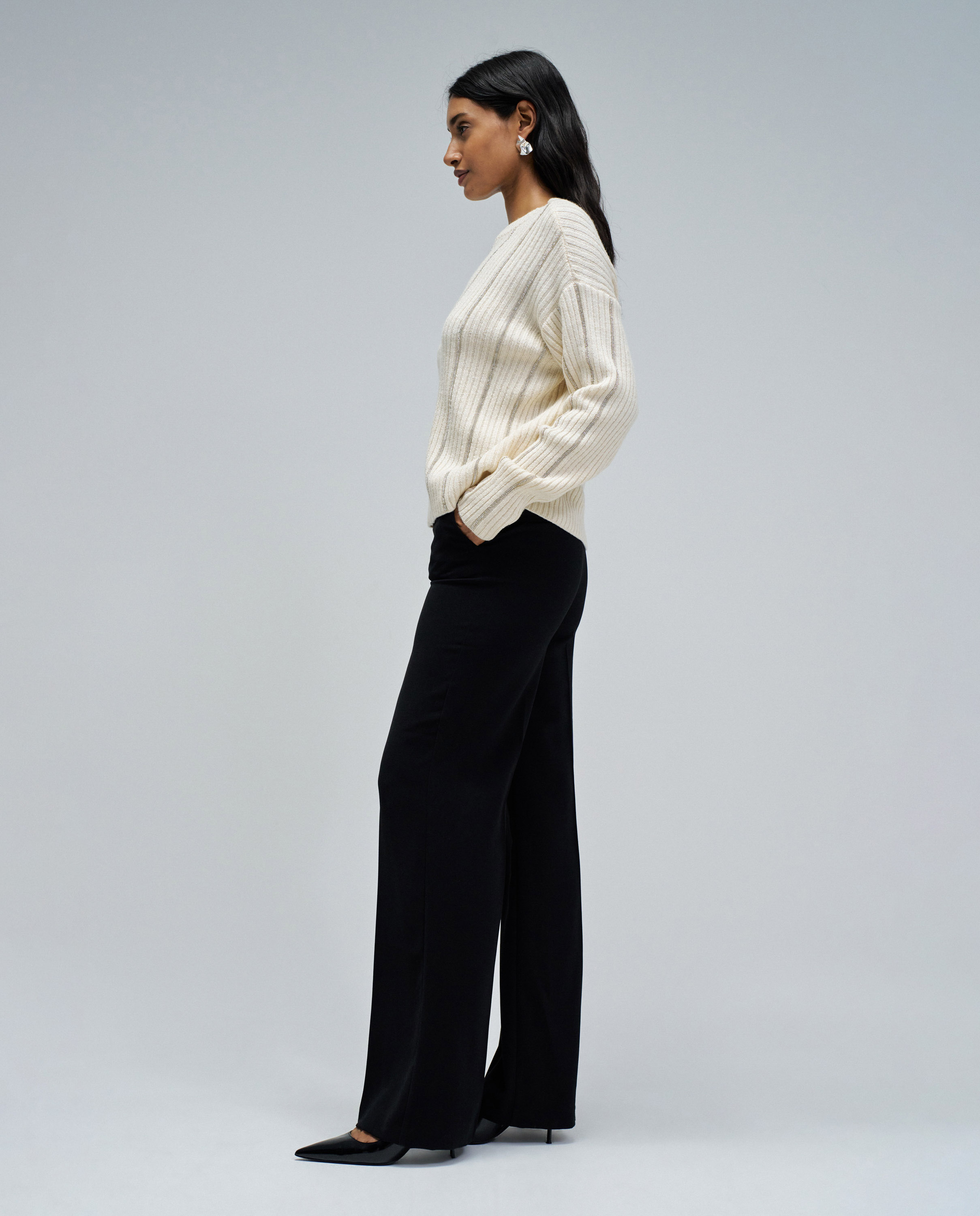 Jersey de mujer de punto con lana - Salsa Jeans - Crudo Crudo-2