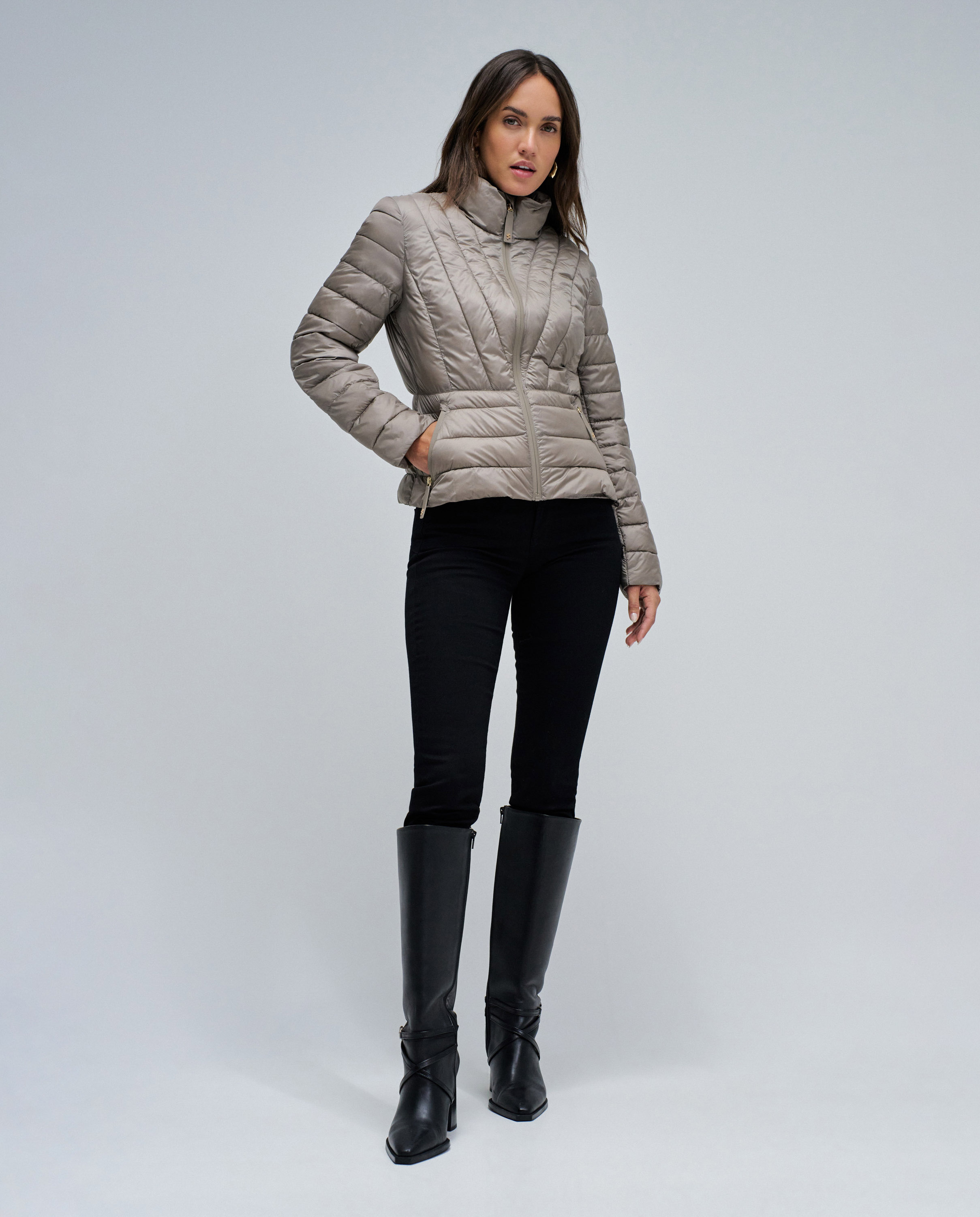 Chaqueta de mujer acolchada corta jackie - Salsa Jeans - Marrón Marrón-5