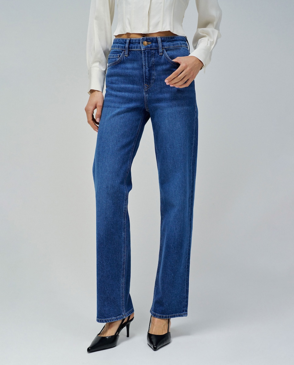 Vaquero recto de mujer True straight de tiro alto · Salsa Jeans