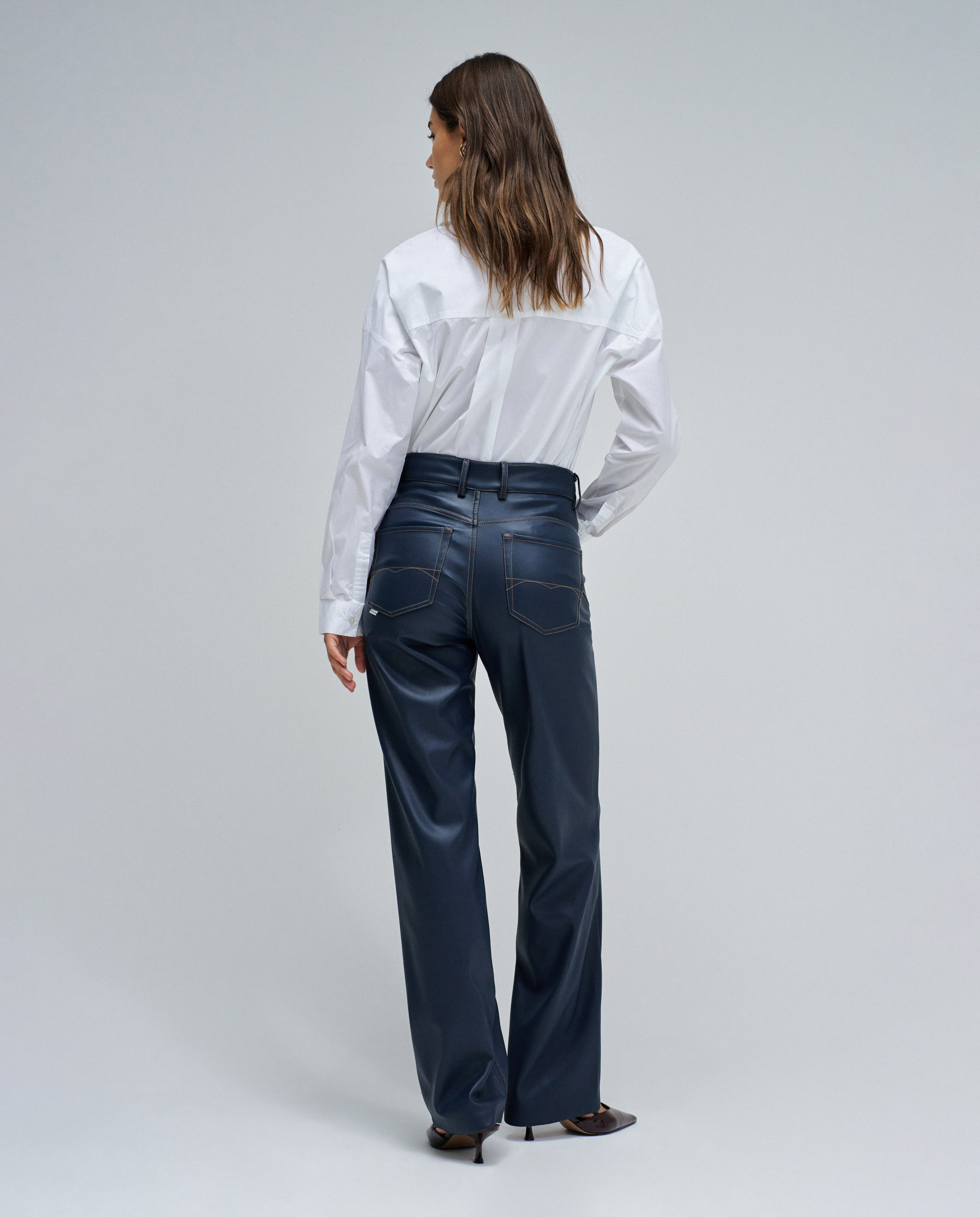 Vaqueros de mujer faith push in straight efeito pele - Salsa Jeans - Azul Azul-3