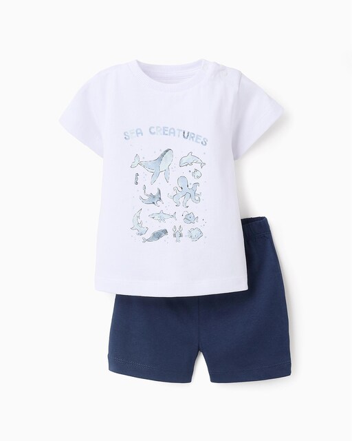 Imagen 0 de Pijama de bebé niño corto con dibujo frontal