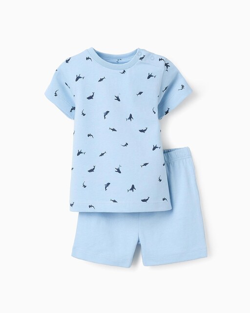 Imagen 0 de Pijama de bebé niño corto con camiseta estampada