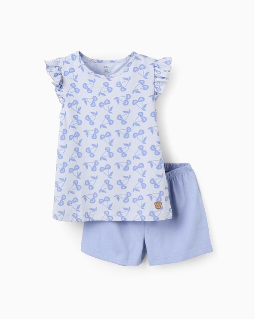 Imagen 0 de Pijama de niña corto con camiseta estampada