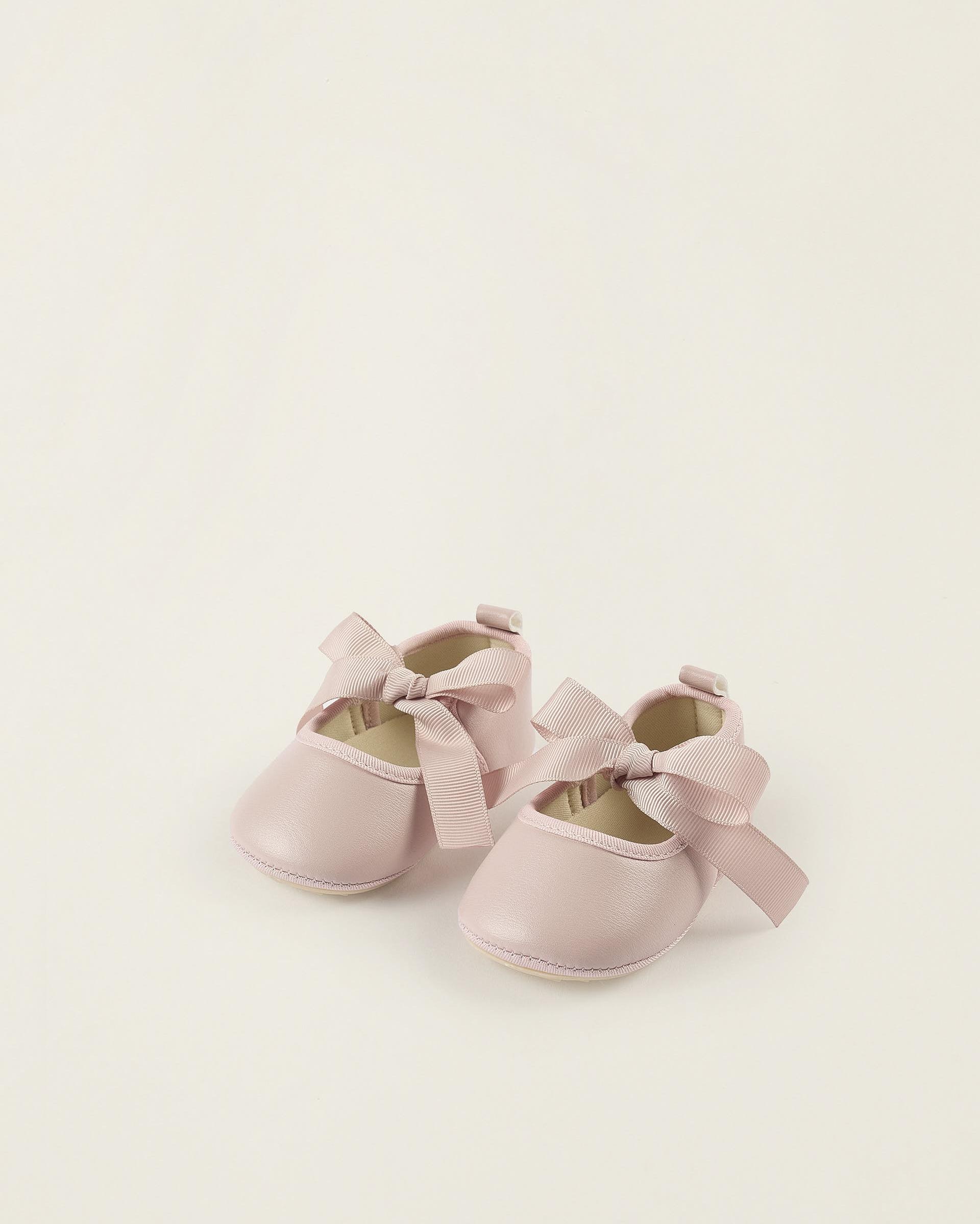 Imagen 2 de Bailarinas de bebé niña con lazo de satén y suela flexible - Zippy - Rosa Rosa