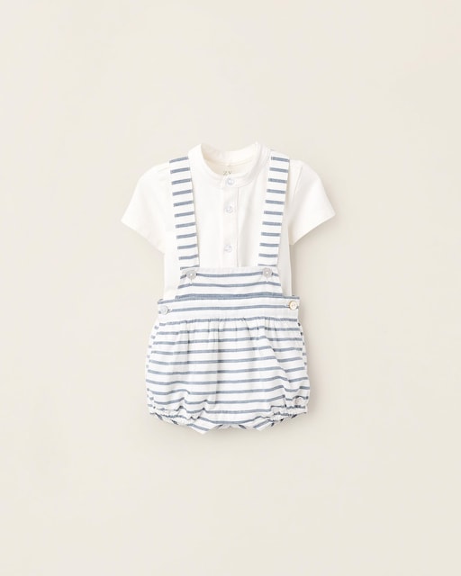 Imagen 0 de Conjunto de bebé niño con body y ranita de rayas