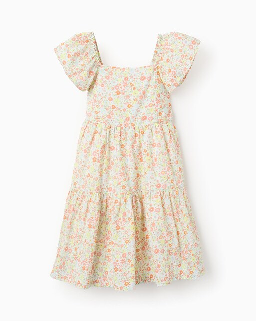 Imagen 0 de Vestido de niña de manga corta con estampado de flores