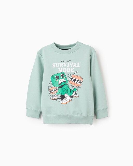 Imagen 0 de Sudadera de niño 100% algodón motivo Minecraft