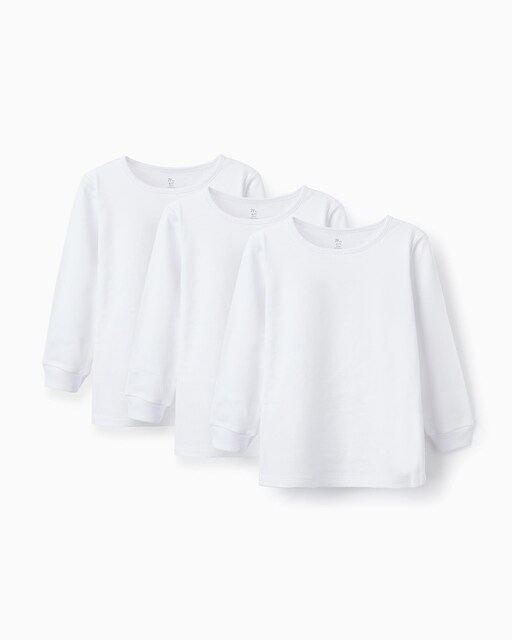 Imagen 0 de Pack de 3 camisetas interiores de niño 100% algodón de manga larga