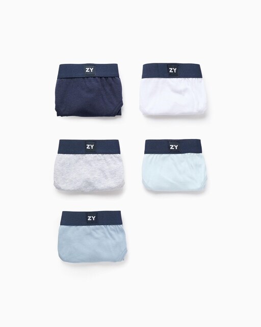 Imagen 0 de Pack de 5 slips de niño lisos con logo en cinturilla