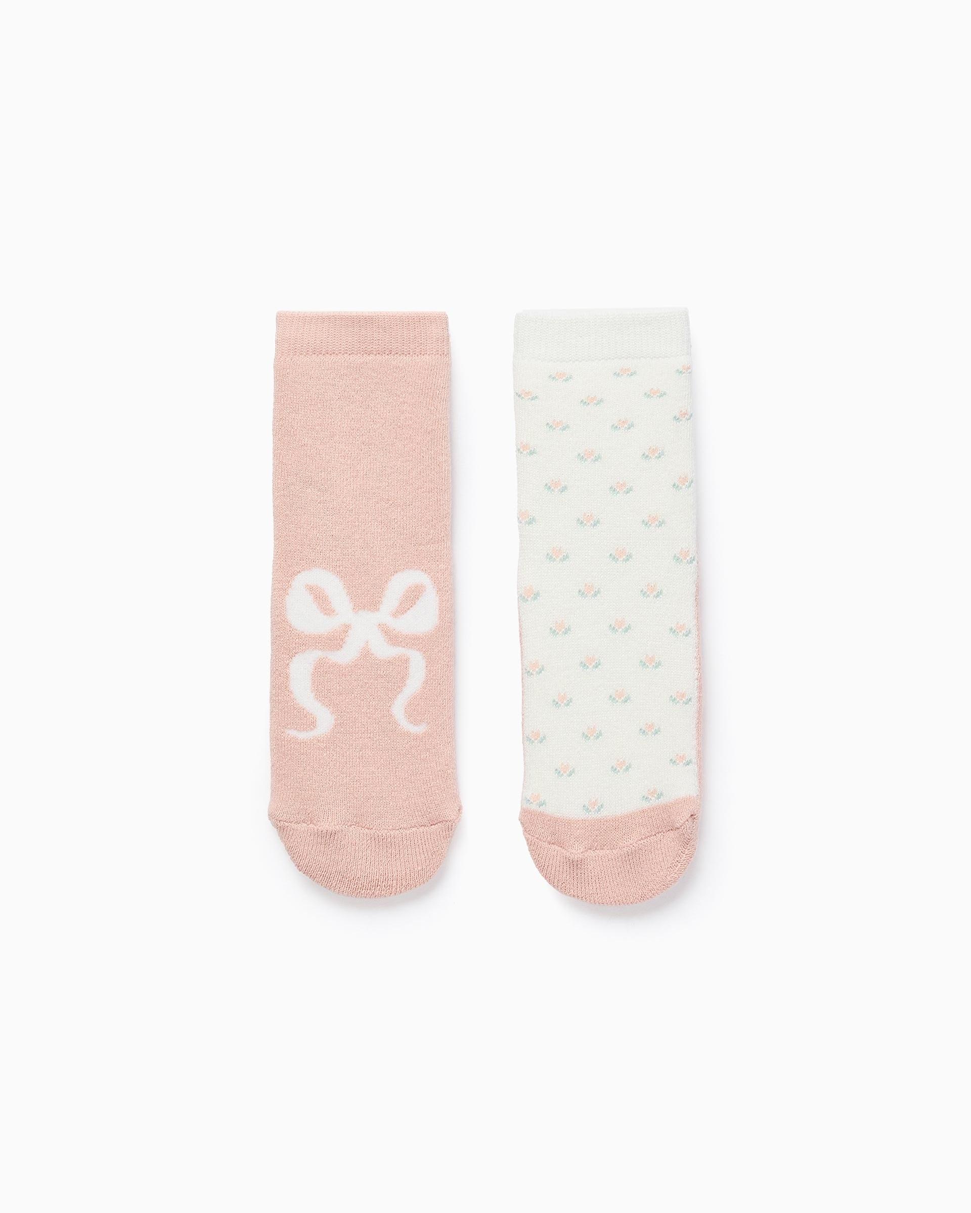 Pack de 2 calcetines de niña antideslizantes con motivo