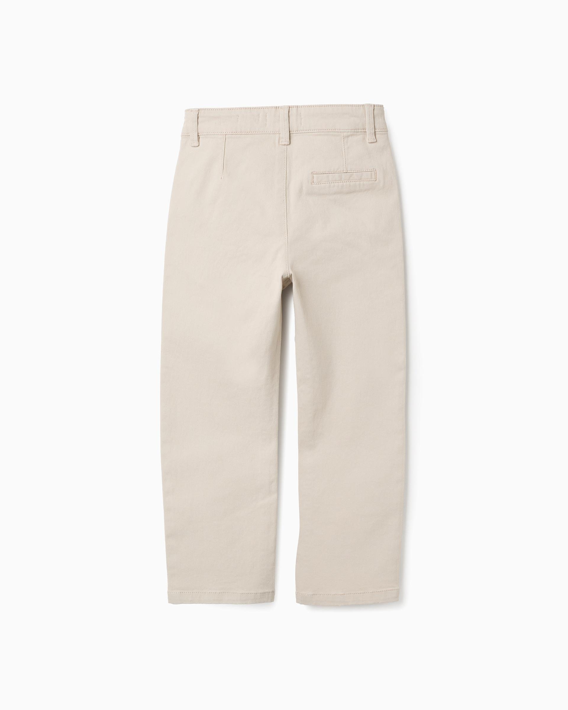 Pantálon chino de niño de sarga slim fit - Zippy - Beige Beige-2