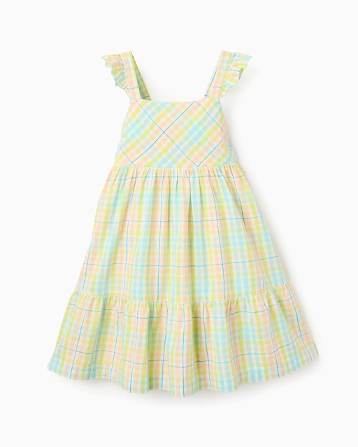 Imagen 0 de Vestido de niña con motivo de cuadros
