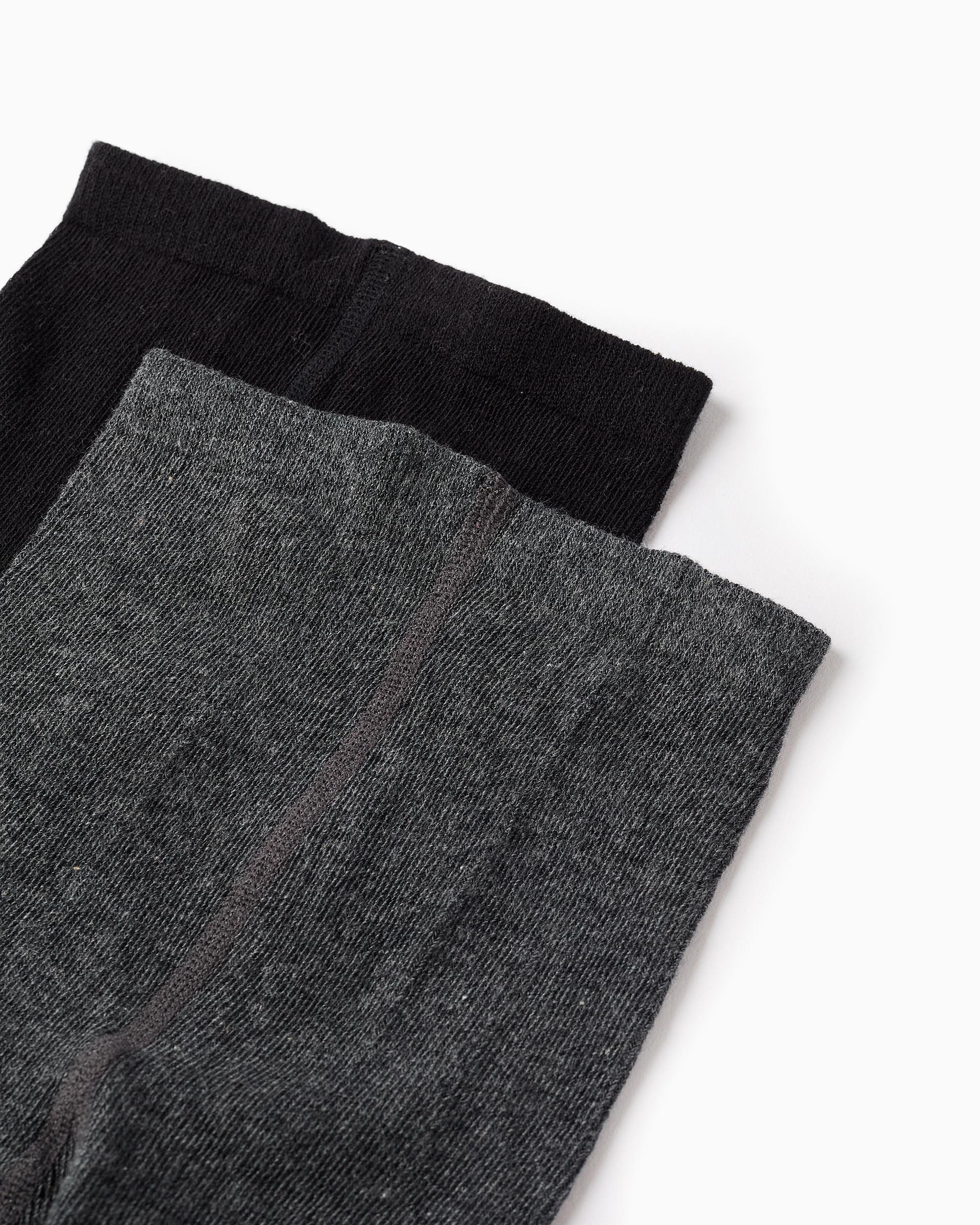 Pack de 2 leotardos de niña lisos - Zippy - Negro / Gris Negro / Gris-2