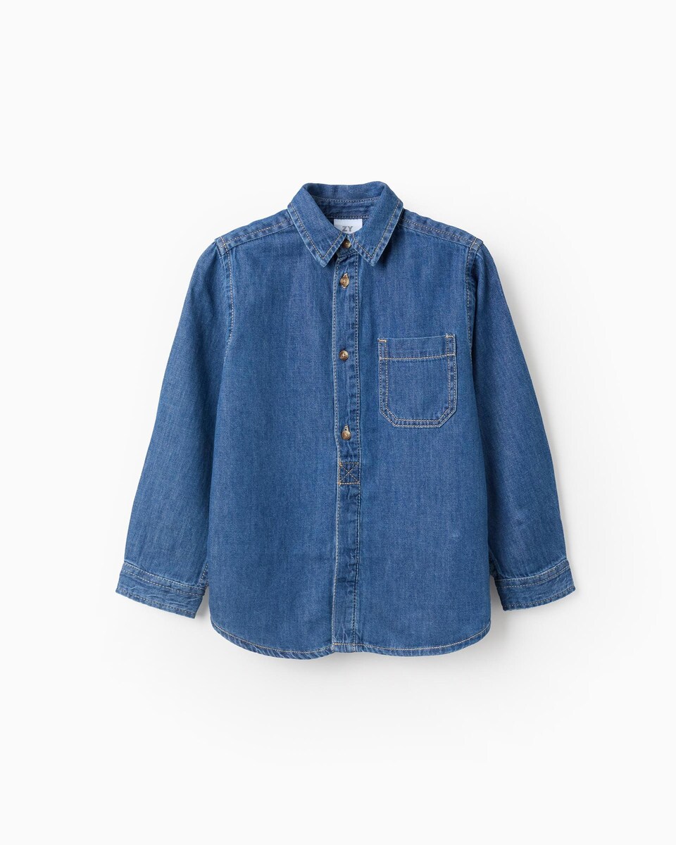 Camisa de niño vaquero 100% algodón y con bolsillo · Zippy · El