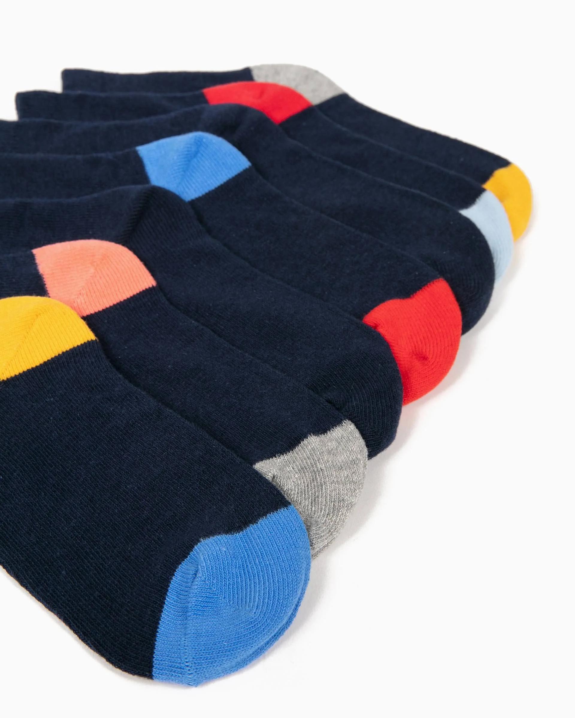 Pack de 7 calcetines de niño talón y puntera a contraste - Zippy - Azul marino Azul marino-2