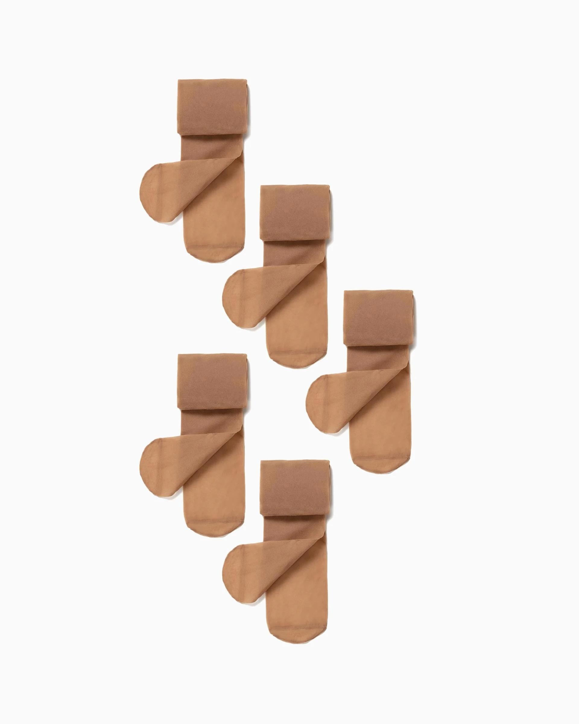 Pack de 5 leotardos de niña en microfibra flexibles - Zippy - Beige Beige-1