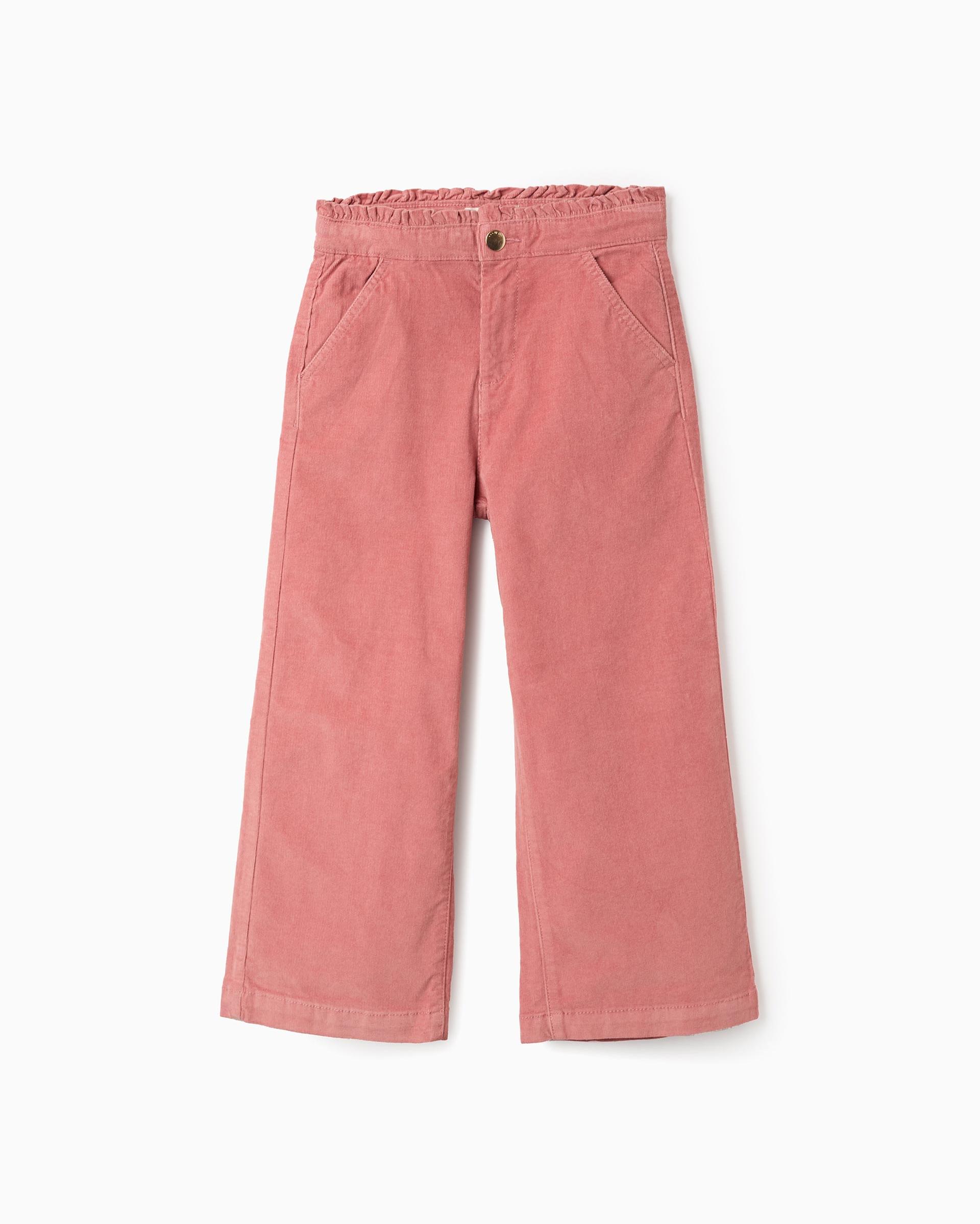 Pantálon de niña wide leg de pana