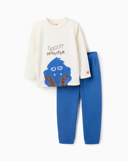 Imagen 0 de Pijama de niño polar con bordado de monstruo