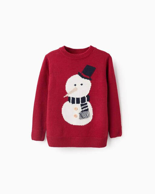 Imagen 0 de Jersey de niño de punto con jacquard de muñeco de nieve