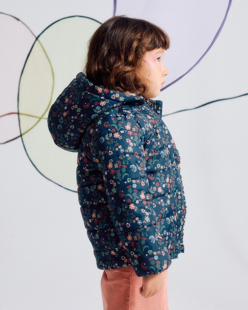 Imagen 0 de Plumífero de niña de manga larga en azul marino