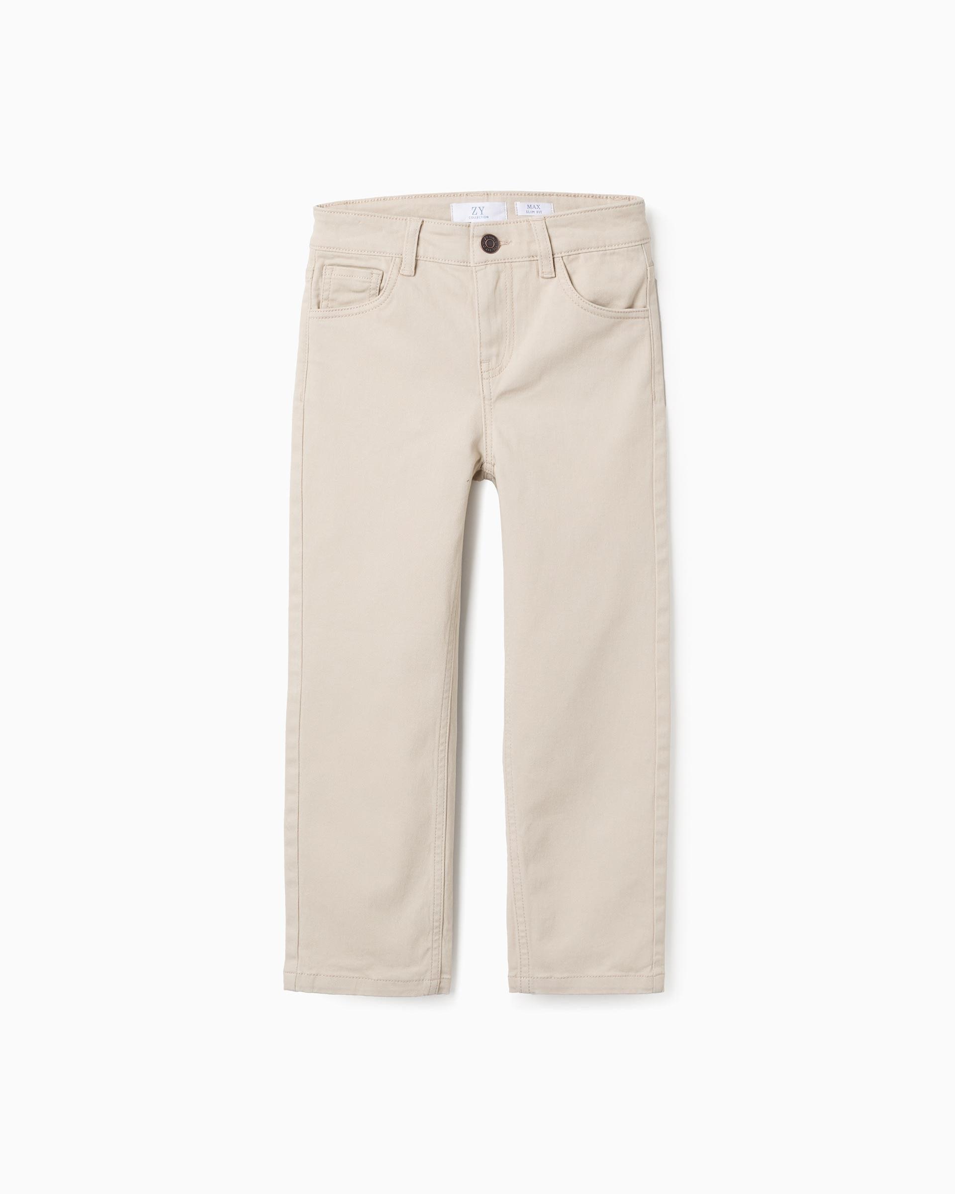 Imagen 1 de Pantalones cinco bolsillos de niño de sarga slim fit - Zippy - Beige Beige
