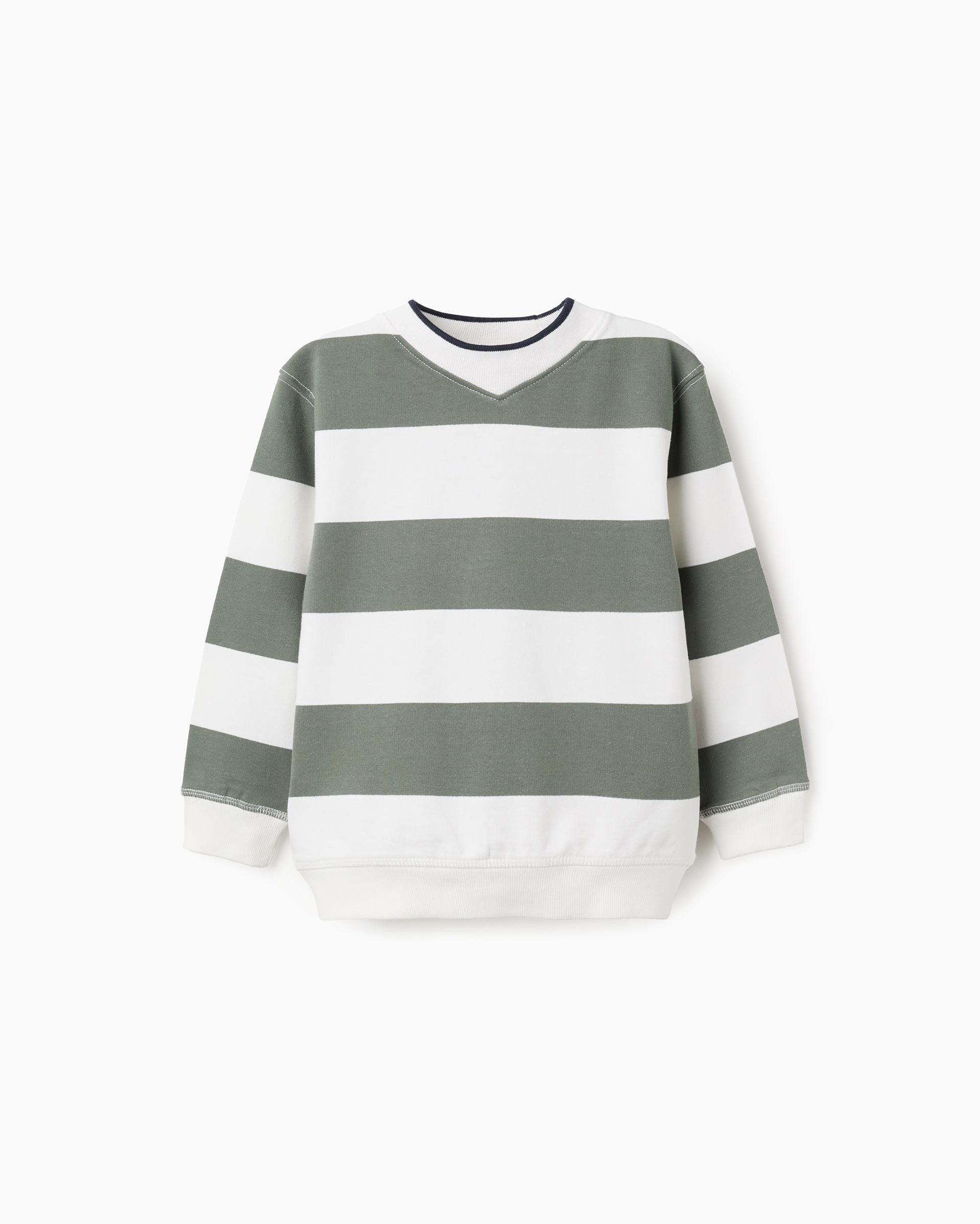 Sudadera de  niño rayas extremos de canalé